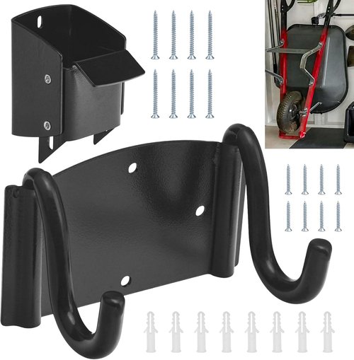 Heavy Duty Wheelbarrow Storage Bracket by [Brand Name] - 90 lbs Capacity with Spring Loaded Safety Catch