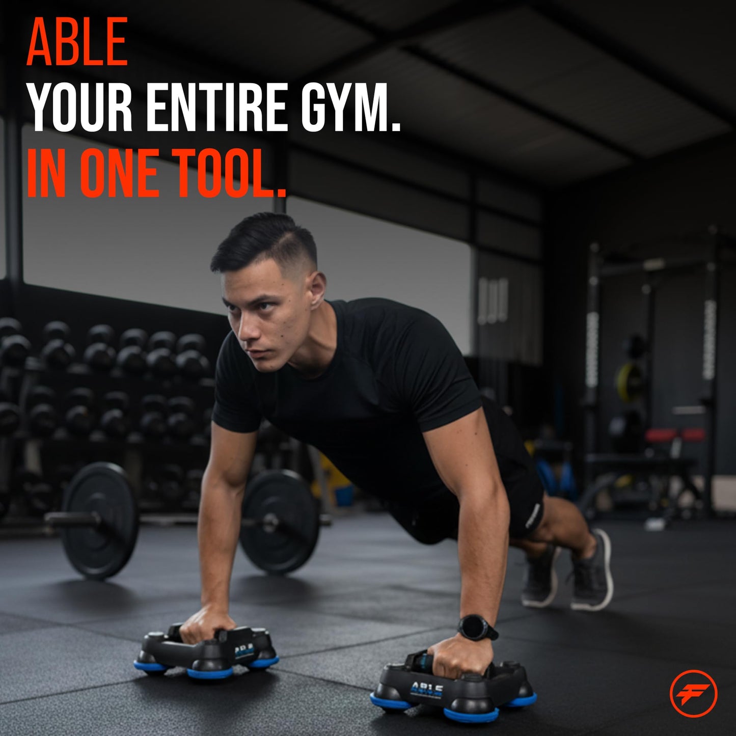 ABLE Multi-Directional Fitness Gliders (Pair) - Core Workout Equipment for Full Body Workout, Upper Body Strengthening & Leg Mobility/Lunges - A Better Alternative to Push Up Bars & Push Up Boards