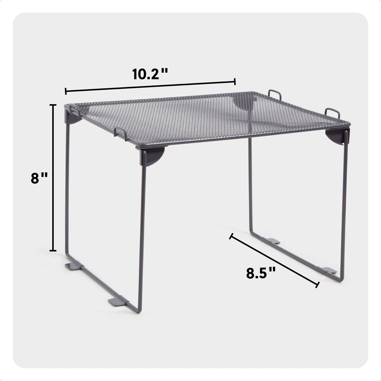 U Brands Mesh Locker Organizer Shelf, 11" x 10" x 8", Dusty Black, Back to School Essentials, Stackable, Fits Standard Size School Lockers