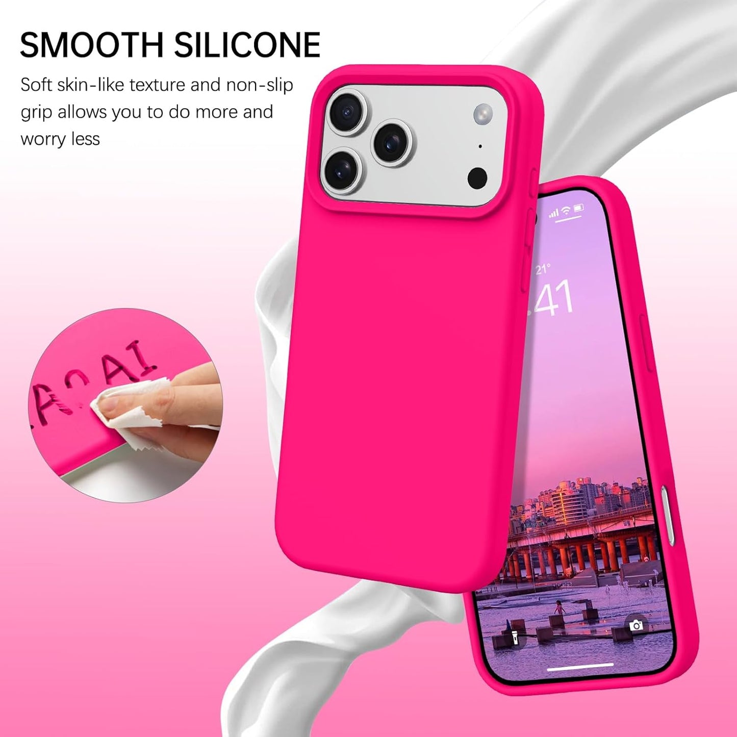 BENTOBEN 17 17 17 6.9" 2025, for iPhone Pro Max Case, Liquid Silicone Anti-Slip Microfiber Lining ProMax Phone Case
