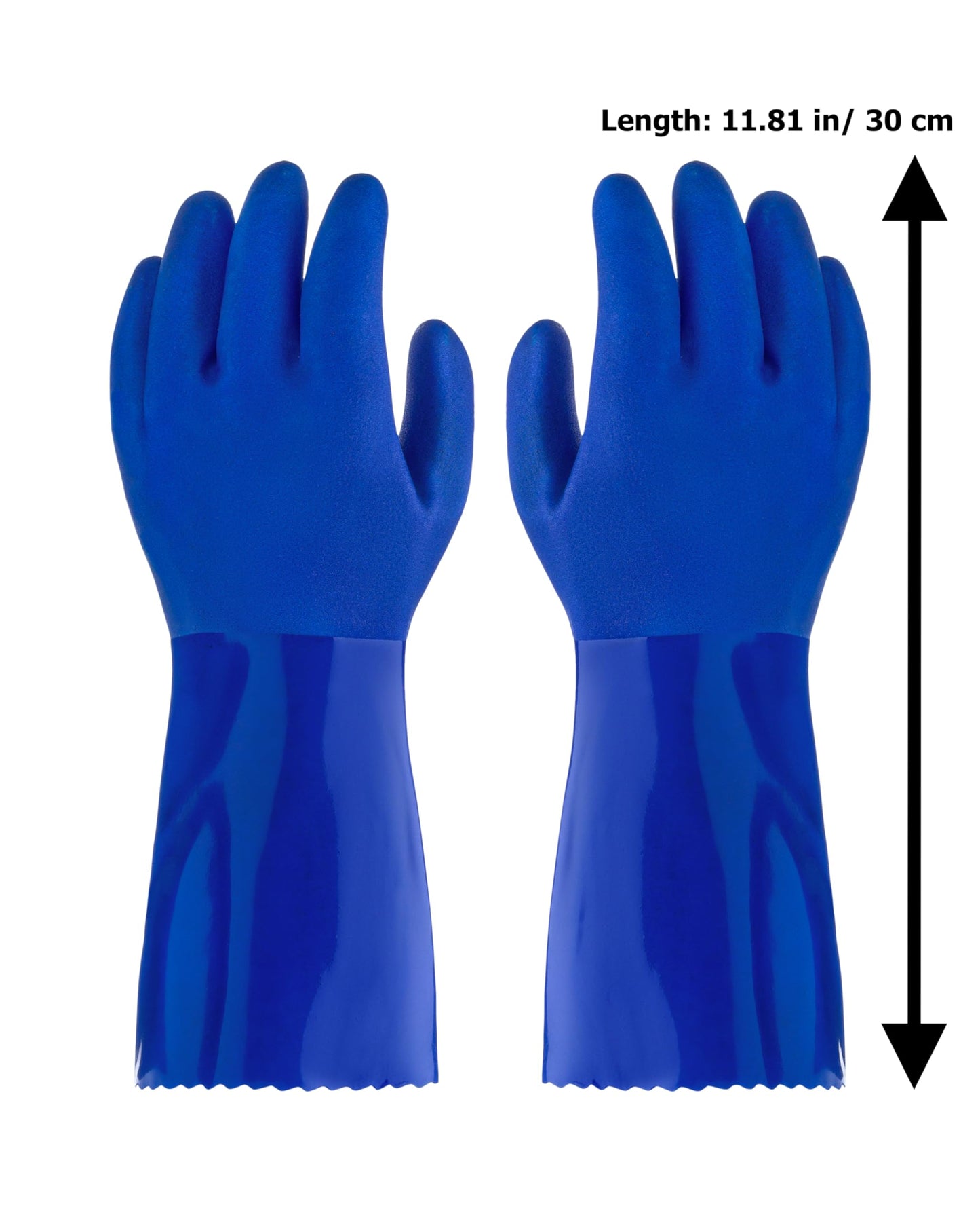 kitchen-star Ultimate Rubber Household PVC Gloves with Comfortable Cotton Lining, Anti-Slip surface, Kitchen Dishwashing, Extra Thickness, Kitchen Cleaning, Working, Painting, Pet Care (Medium, Blue)
