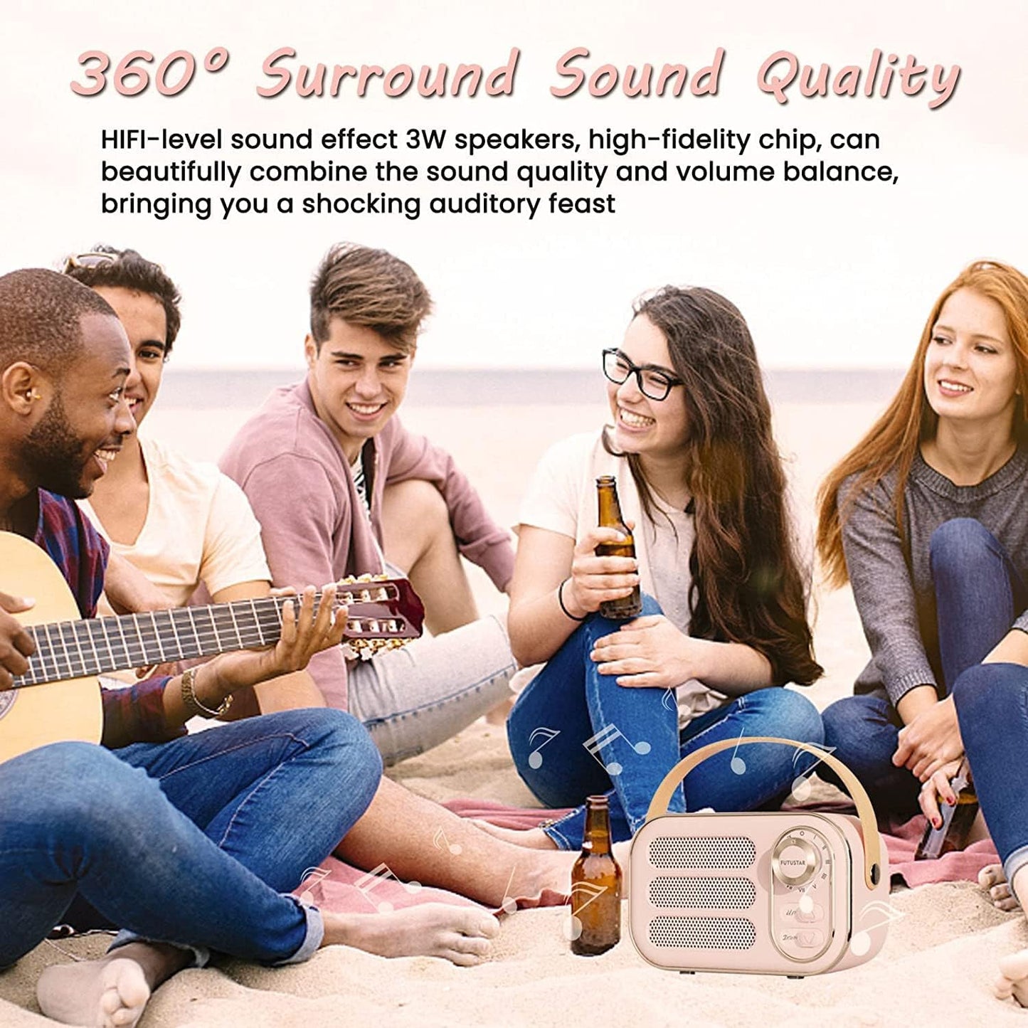 Anliato Retro Speaker, Vintage Portable Speakers with Loud Volume Support TF Card U Disk AUX Input Old Style