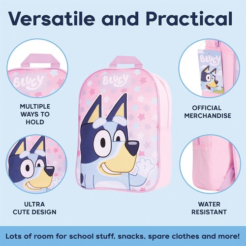 Bluey Backpack - Pink Kids School Bag | Ideal Travel Rucksack for Nursery & Daily Use