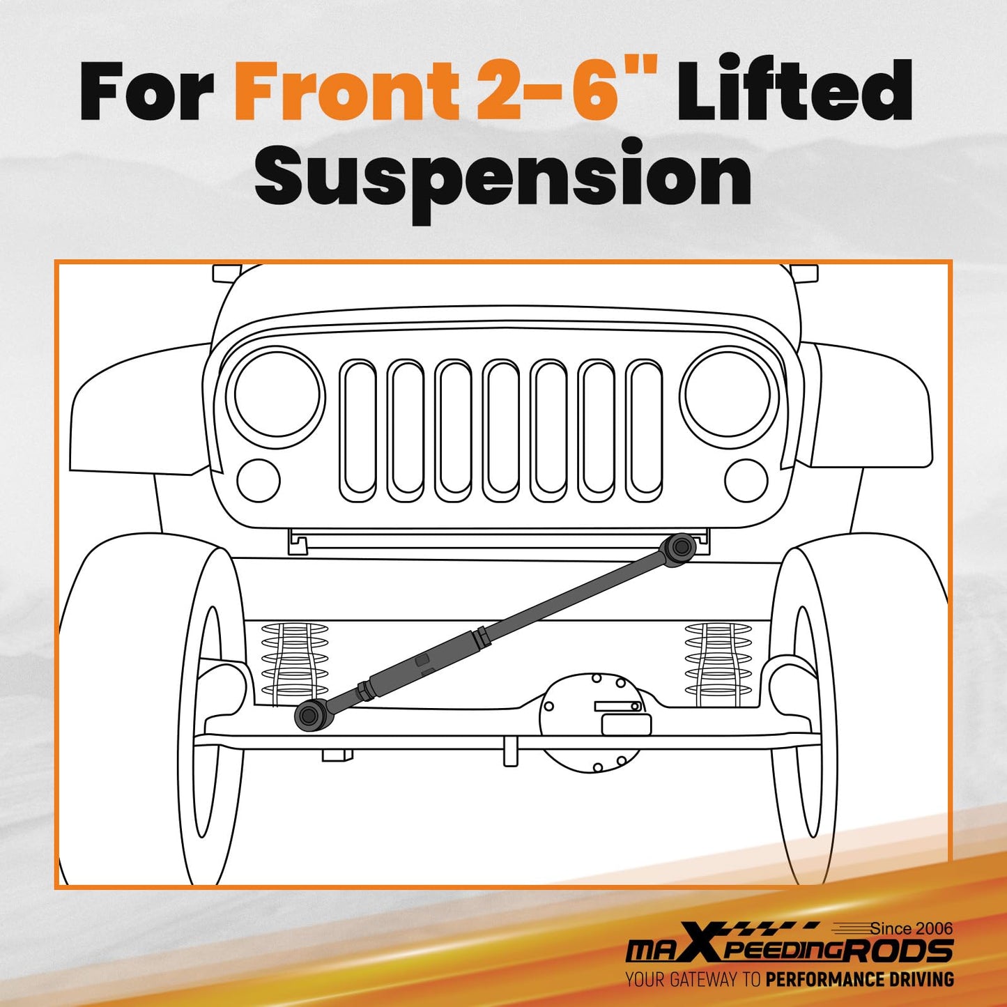 maXpeedingrods Front Adjustable Track Bar Fit 2-6" Lift for Ford F250 F350 Super Duty 1999-2004, Panhard Rod for Excursion 2000-2005 2WD 4WD