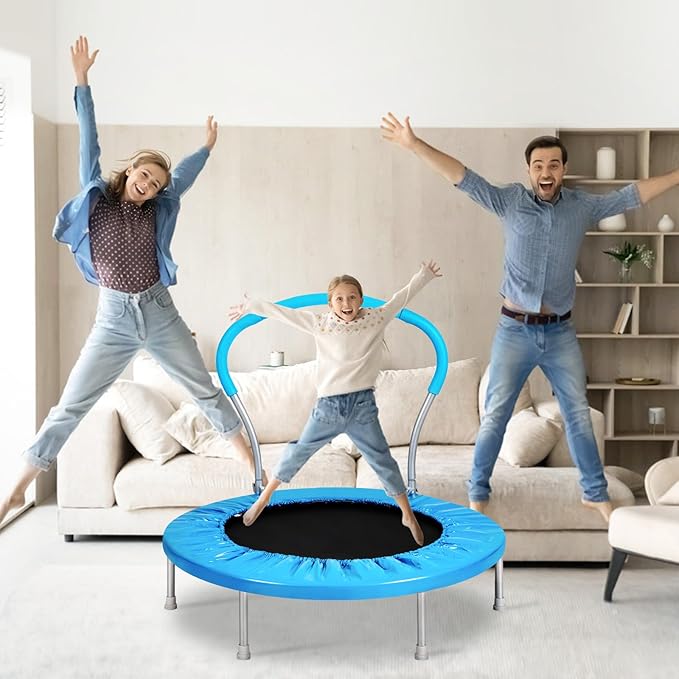 Mini Trampoline for Kids, Indoor Toddler Trampoline with Handle, Child Small Rebounder Trampoline for Indoor and Outdoor Use