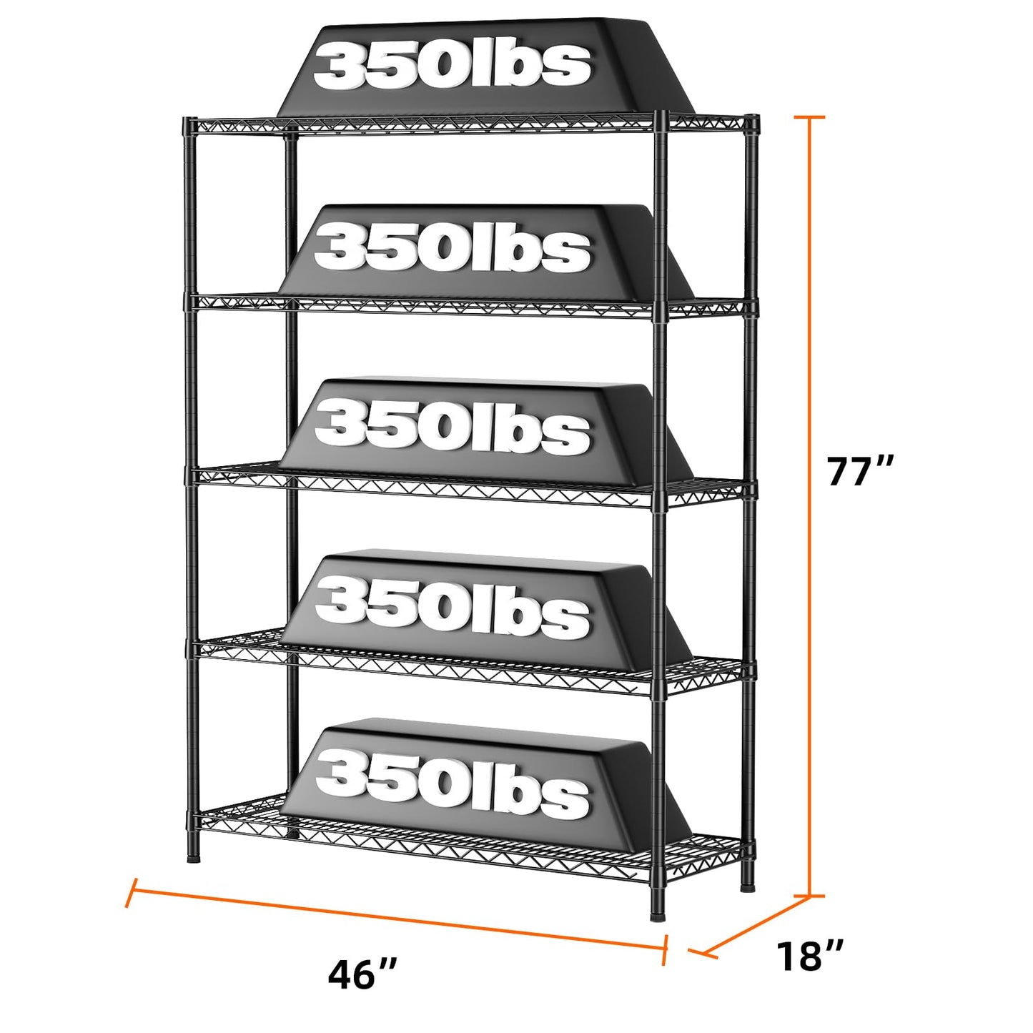 SINGAYE Shelf Closet Wire Shelving：Adjustable Metal Unit for Laundry Room Organization Bathroom Kitchen Home Garage Storage Pantry Rack Shelves