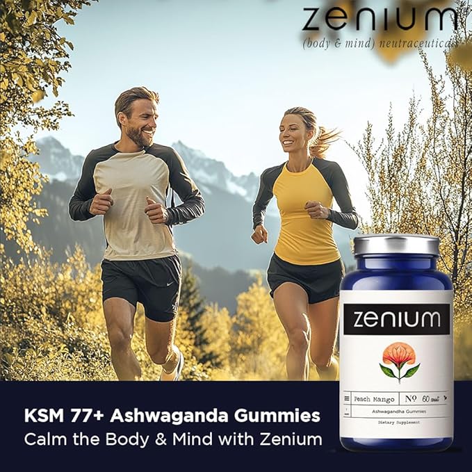 Zenium - Ashwagandha Gummies 1500 MGS per Serving | 60 Count | Mango Flavored | Calm The Mind & Body | Relieve Worry, Tension & Nervousness | Ayurvedic | Natural Relief Supplement | Boosts Mood