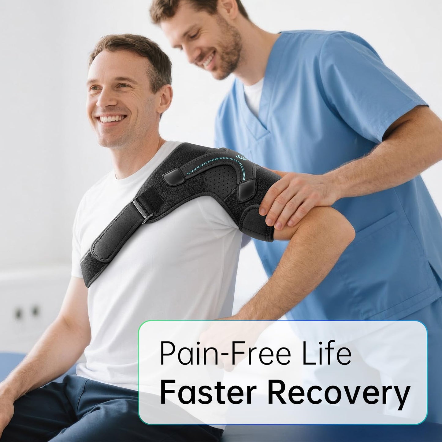 Shoulder Brace, Rotator Cuff Support and Arm Sling for Pain Relief & Injury Recovery, Breathable Compression Sleeve for Strain & Dislocation Prevention, Adjustable for Left and Right Arm, Men & Women
