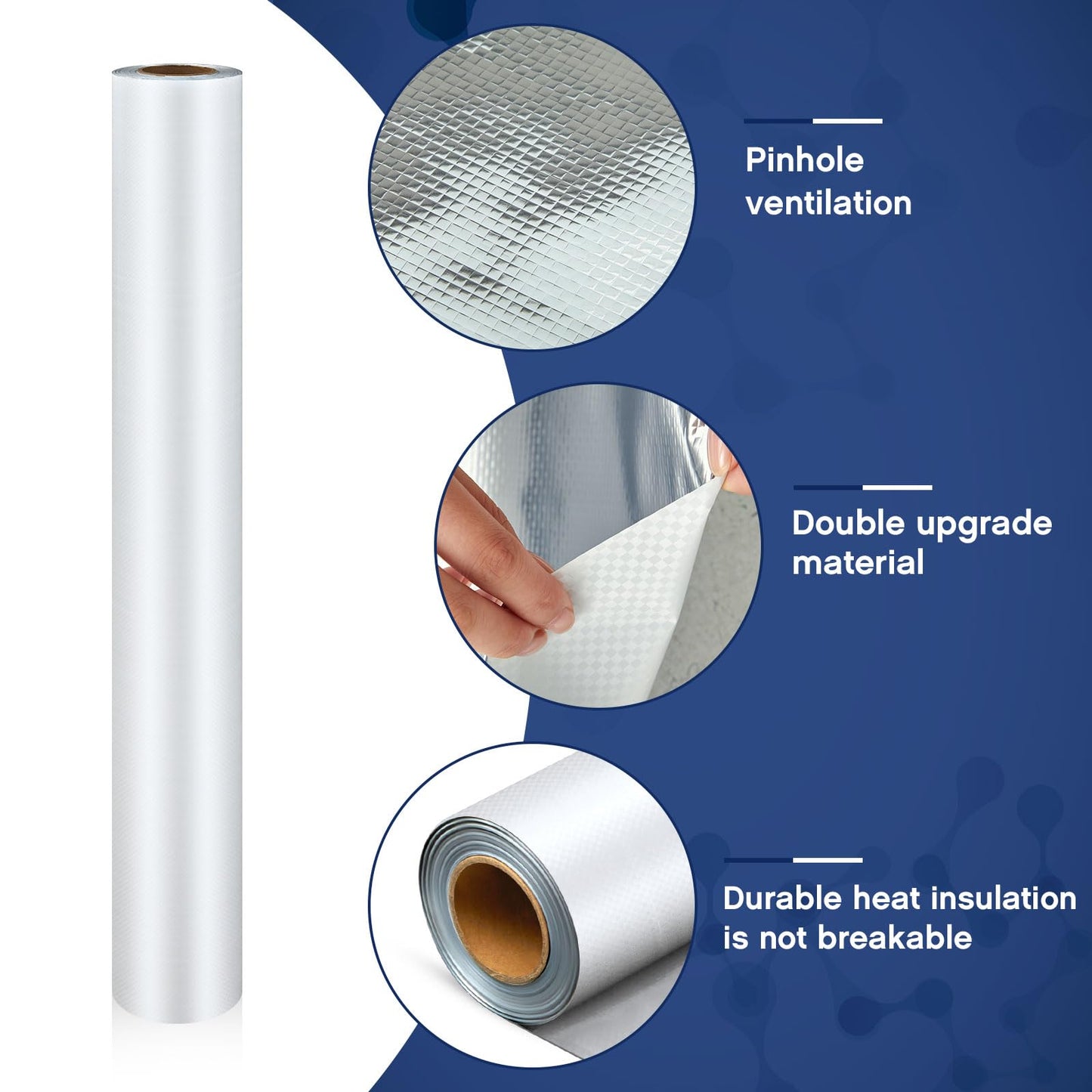 Ireer 4ft *250ft Radiant Barrier Insulation Roll Attic Reflective Commercial Grade Heavy Duty Foil Insulation Cover Roll Wrap for Garage Door Roof House Cold Storage