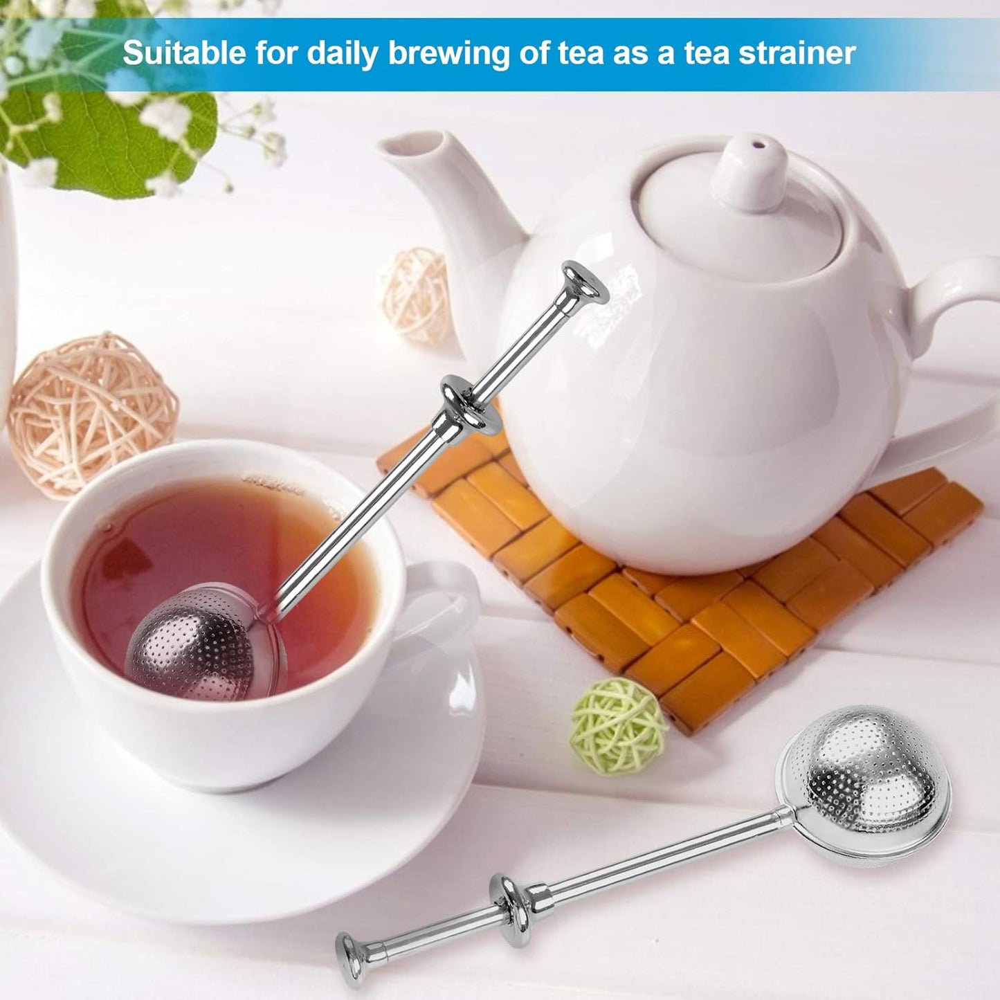 Skiennix Bakers Dusting Wand Set - Stainless Steel Flour Duster for Sugar & Spices | One-Handed Operation