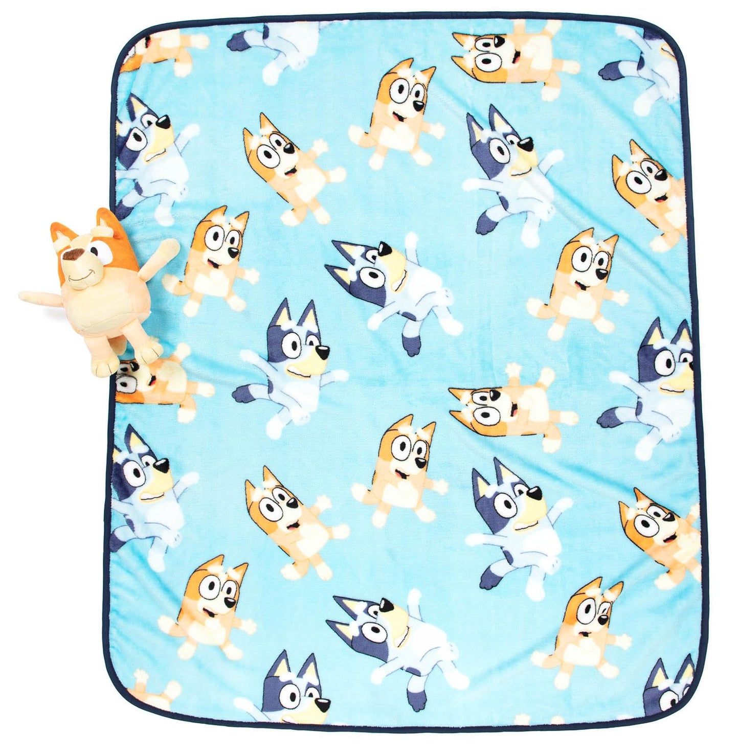 Jay Franco Kids Plush Mini Pillow Buddy & 40 x 50 Inch Travel Throw Set - Kids Super Soft 2 Piece Cuddle Blanket Set, Bingo