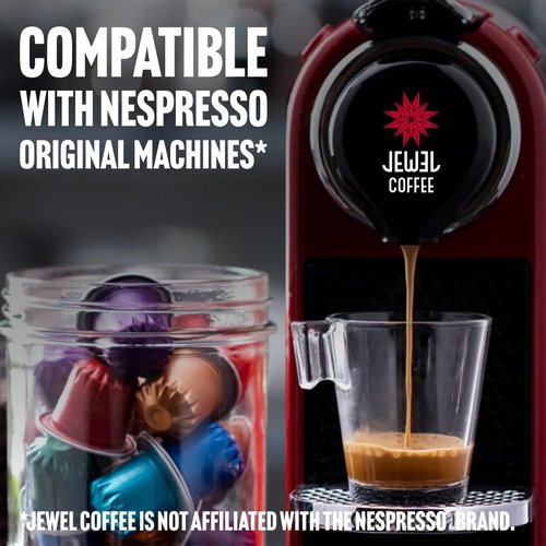 Jewel Coffee Specialty Coffee Pods - El Salvador Single Origin, 100% Arabica Coffee, Intensity 7, Medium Roast, Compatible with Original Nespresso Machines, 100 Count (10 Boxes of 10 Espresso Pods)