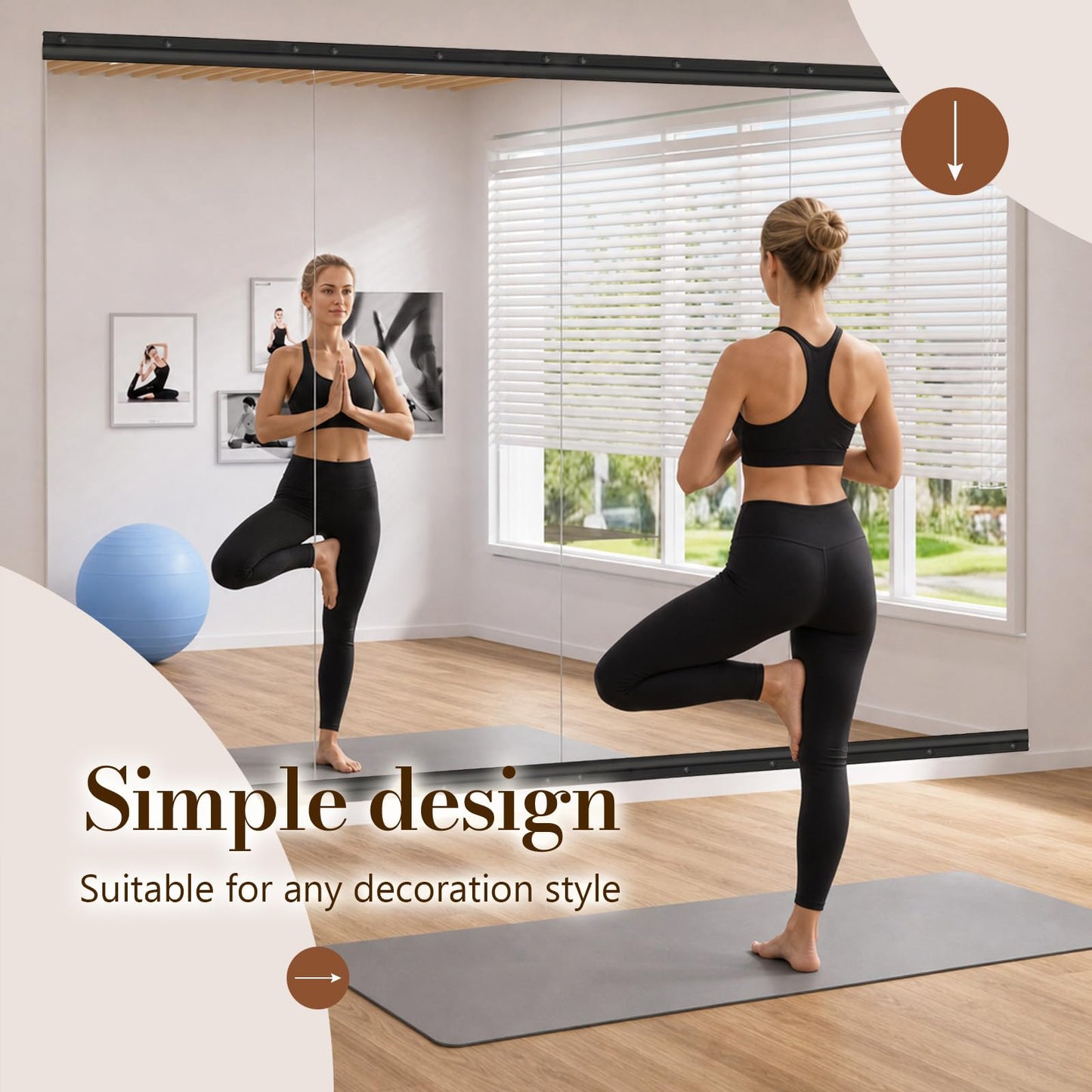 brisafe Home Gym Mirror, 72X36 Inch(Each)-2PCS Large Frameless Tempered Glass Full Body Wall Mounted Mirror for Gym, Yoga, Exercise, Dance Studio