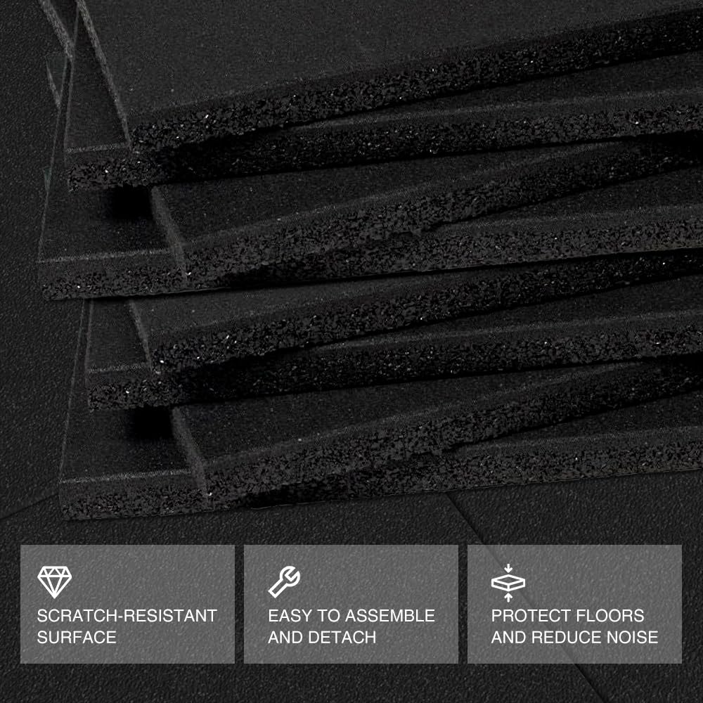 FAGUS H 8ftx4ft Deadlift Platform,Bolt-Together Steel Frame & 8-Pack Rubber Tiles,Dedicated Weightlifting Space, Includes Band Pegs,Weight Lifting Platform for Home Gym