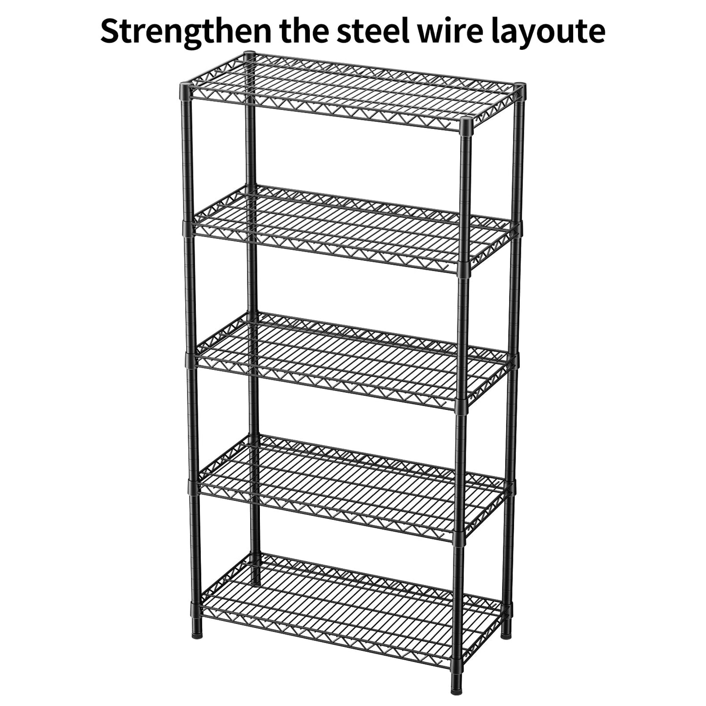 SINGAYE Shelf Closet Wire Shelving：Adjustable Metal Unit for Laundry Room Organization Bathroom Kitchen Home Garage Storage Pantry Rack Shelves