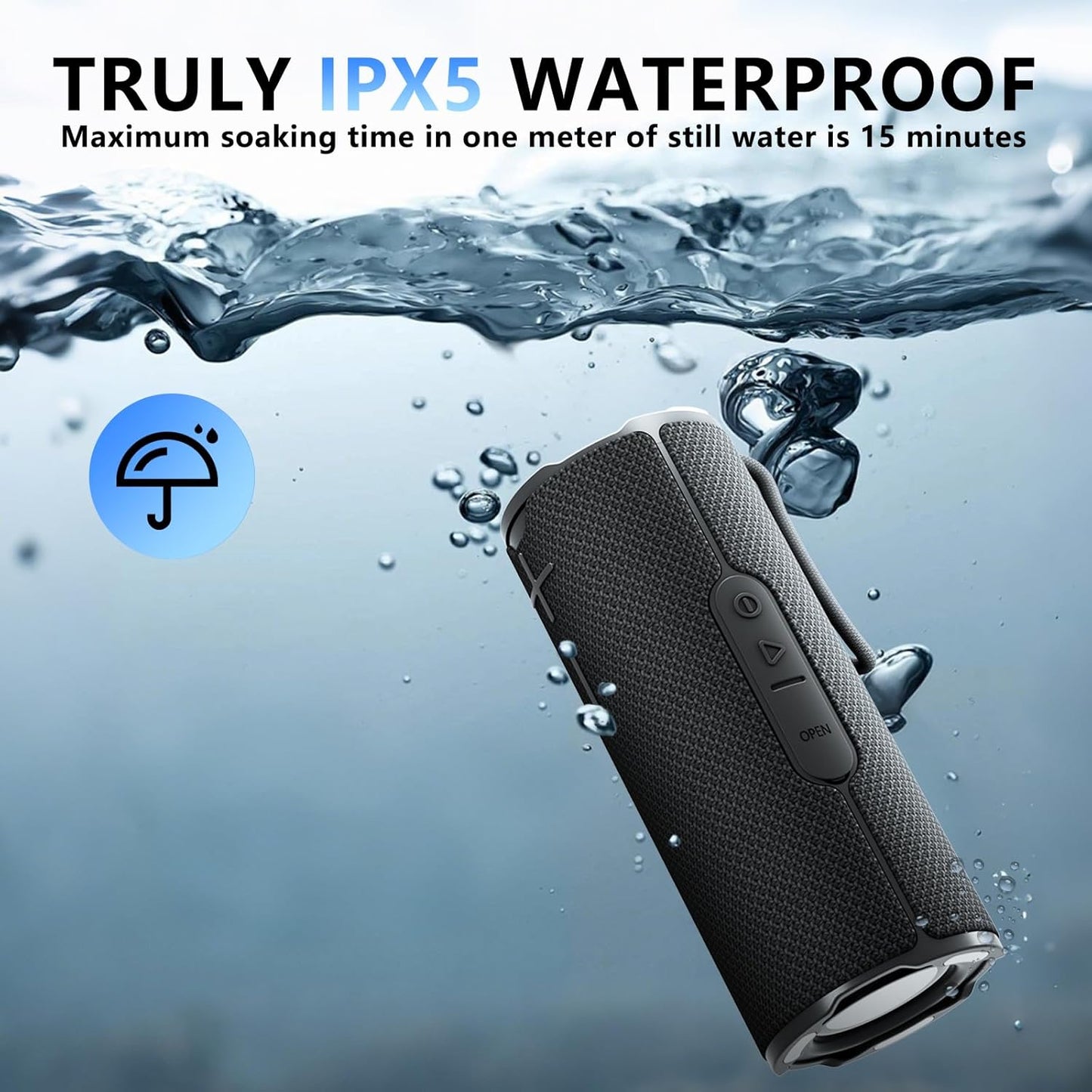 BYANDBY IPX5 2 12W 5.3, Bluetooth Speaker with Waterproof Portable, Long Playtime, Wireless Stereo Pairing, Stereo