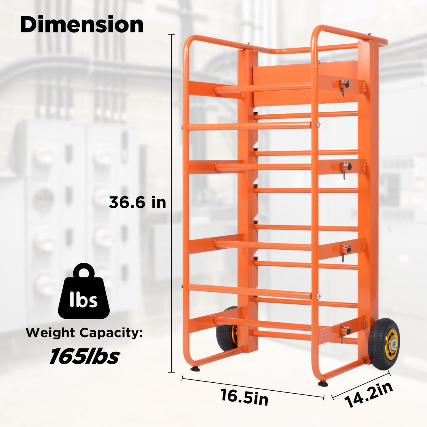 Wire Spool Rack Cable Caddy Wire Spool Cart Multi-Spool Wire Rack Dispenser with 11 Rods Multiple Axles Cable Spool Holder Wire Reel Caddy Cart with Wheels and Box for Electrical Industrial Retail