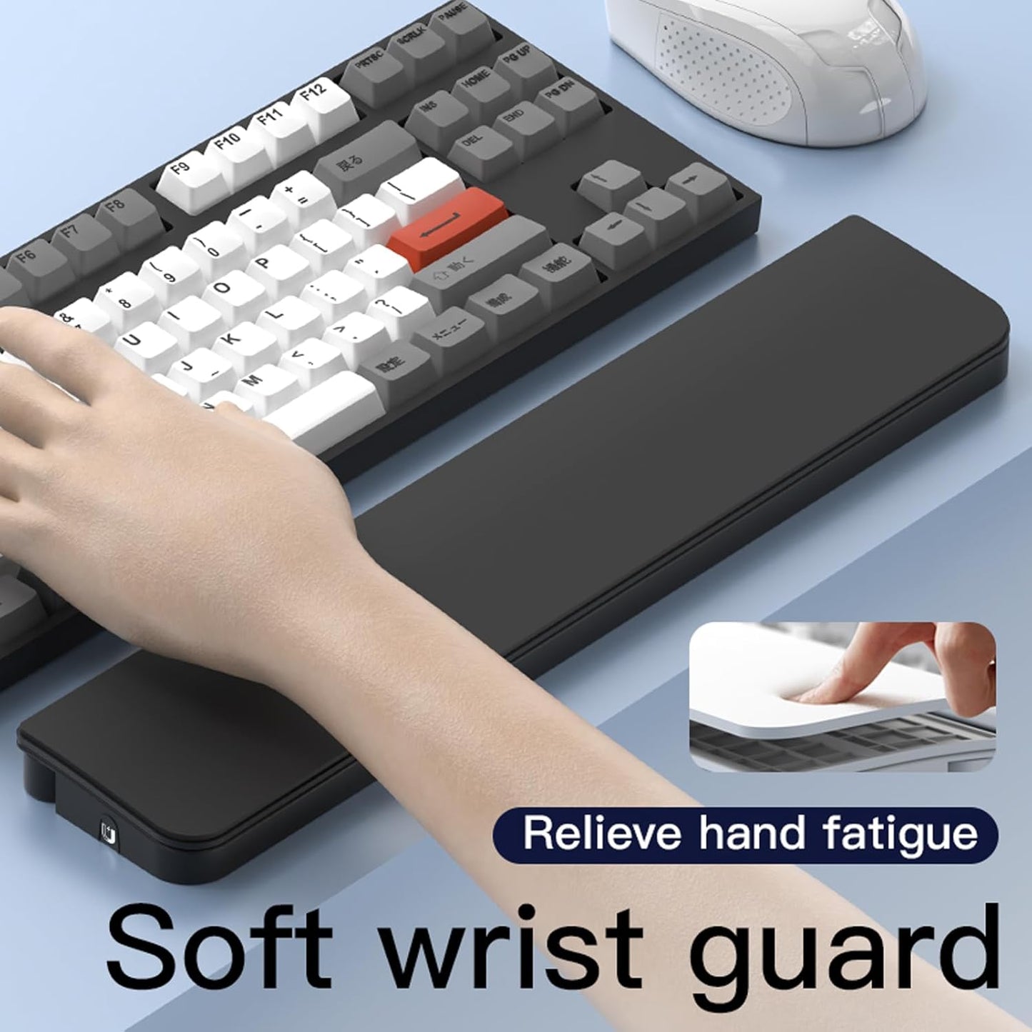 22 1 Ergonomic Keyboard Wrist Rest Cleaning Kit, in Cleaning Kits Wrist Rest for Keyboard, Non-Slip Springy Sponge