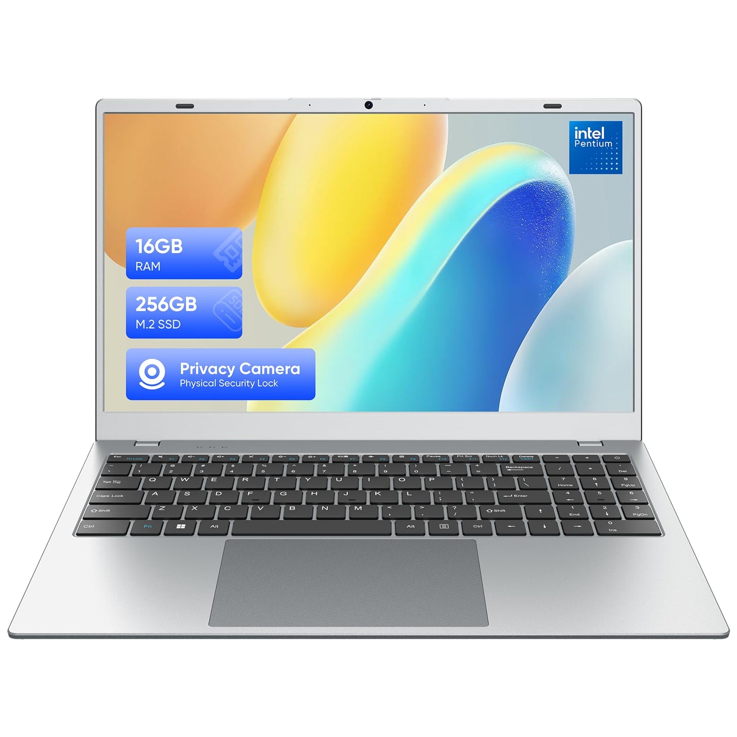RIANIFEL Laptop Computer, 15.6 inch 1920x1080 FHD IPS Display, 16GB RAM / 256GB SSD Notebook PC with Intel 6500Y, Support 2.4G/5G Hz WiFi, BT5.0, MS 2024