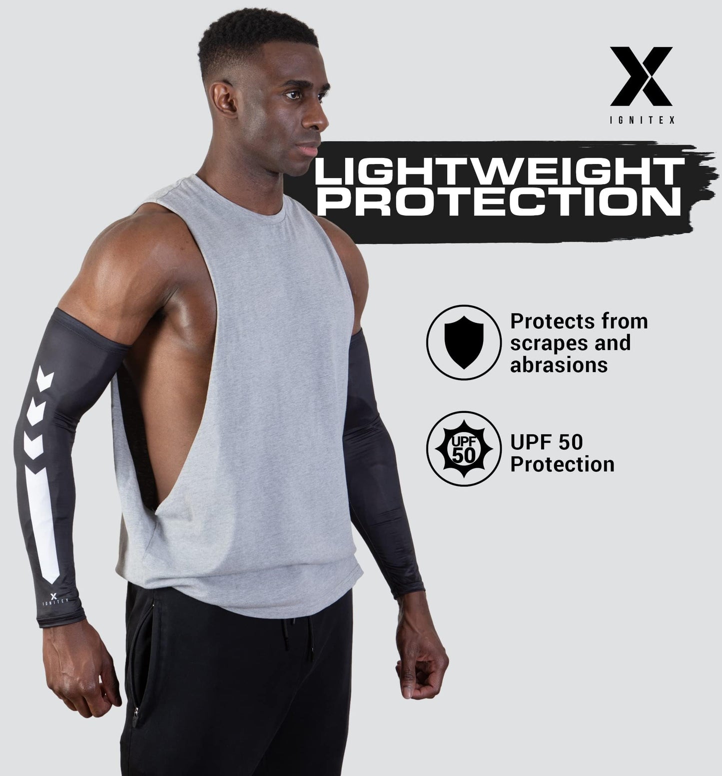 IGNITEX Compression Arm Sleeves - Athlete Sleeves - Sun Protection Cover Up Sleeves, UV Protection Arm Cover Compression Sleeves