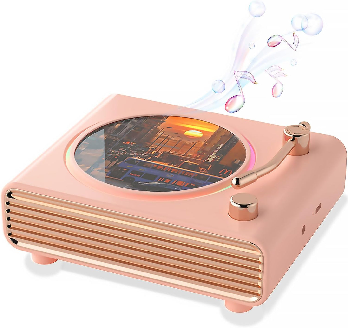 Strackvial Retro Bluetooth Speaker, Wireless Speakers with Bluetooth Desktop Music Player, Portable Record Player