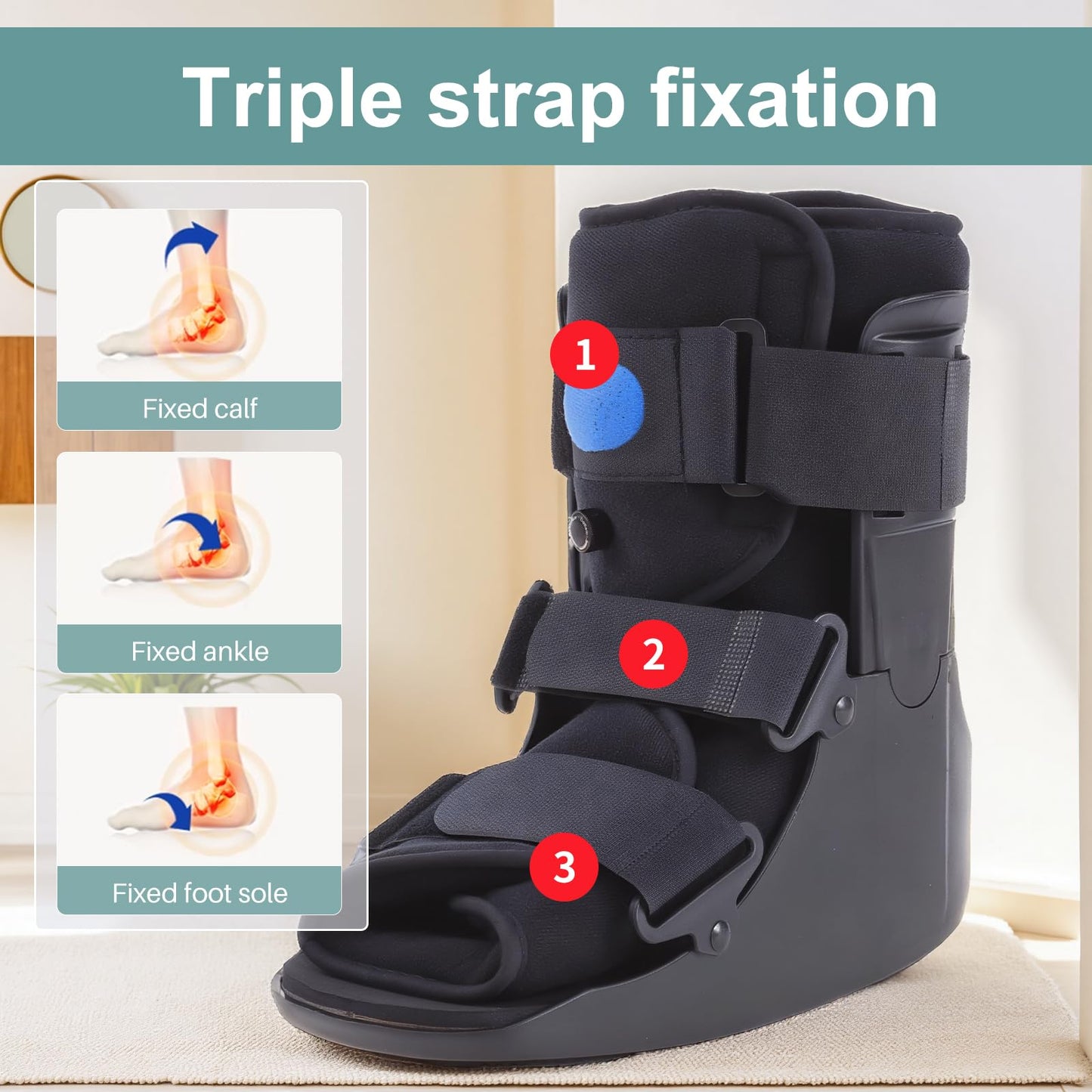 JorWystia Orthopedic Walking Boot, Air Cam Walker Fracture Boot for Broken Foot, Sprains & Achilles Injuries, Lightweight Medical Inflatable Foot Support for Post-Surgery Recovery & Mobilit (X-Large)