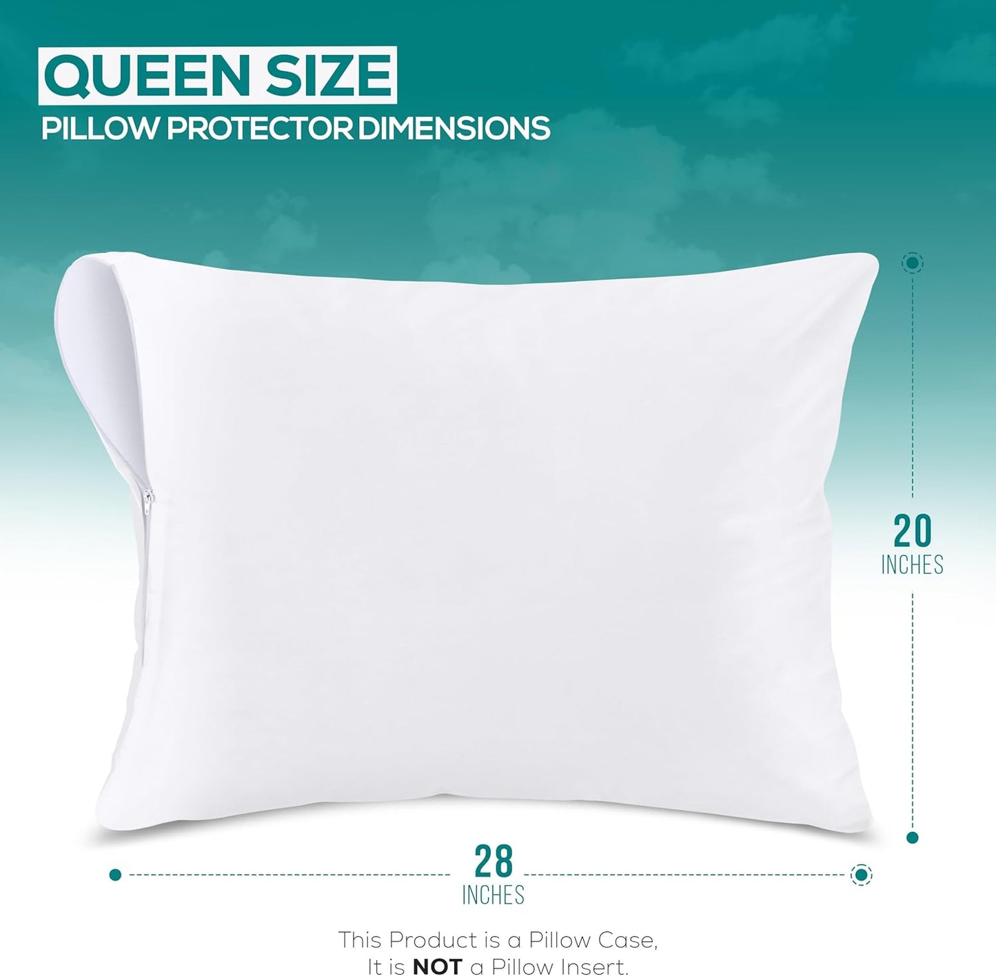 Utopia Bedding Waterproof Pillow Protectors - Bed Bug & Dust Mite Proof | Queen Size Zippered Covers (Set of 4)
