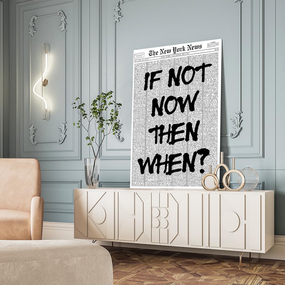 Positive Affirming Quotes Poster - Black and White Wall Art for Retro Apartment Decor | 24x36 Inch Unframed