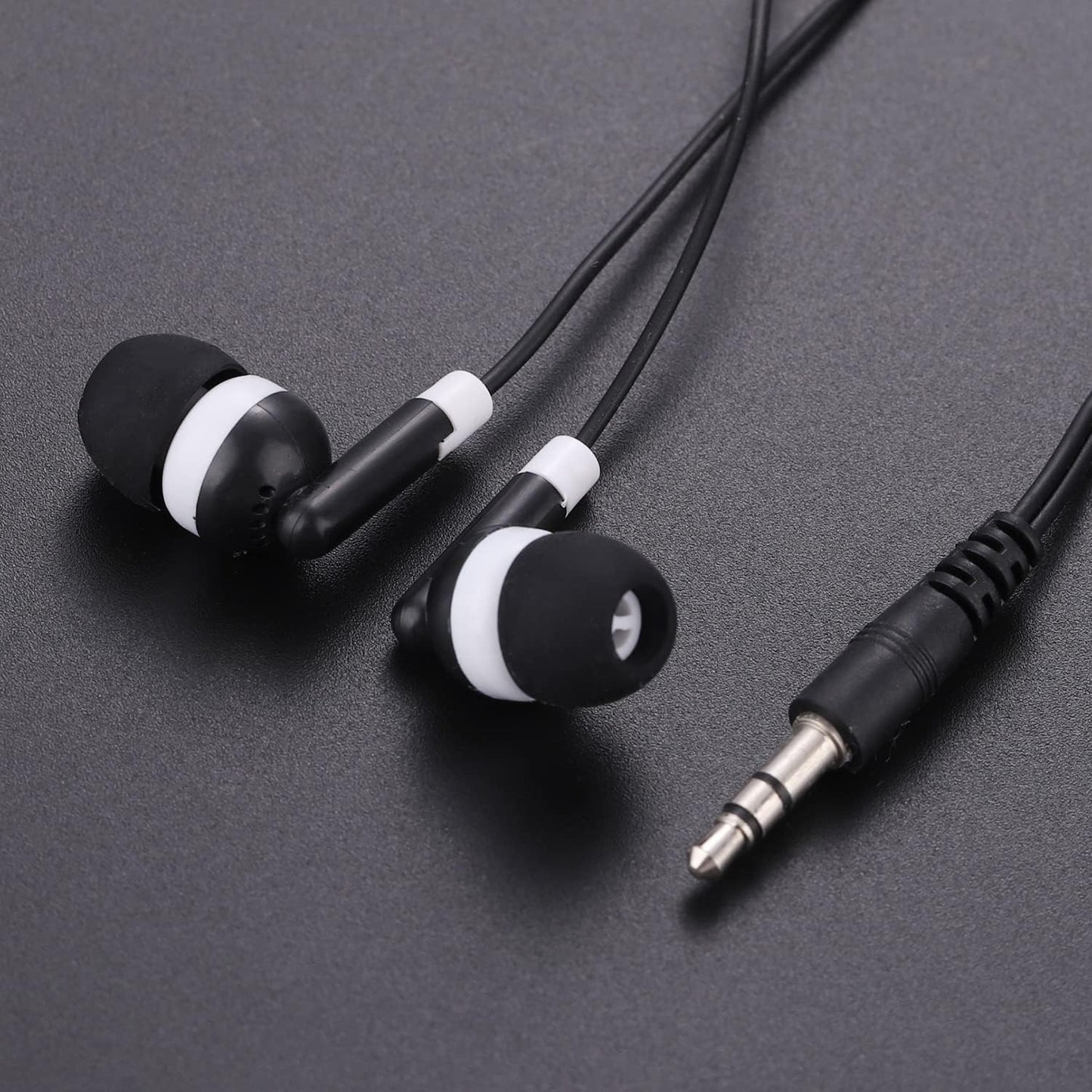 50 Pack MP3 CN-Outlet Wholesale Bulk Earbuds Headphones for iPhone, Android, Player - Black