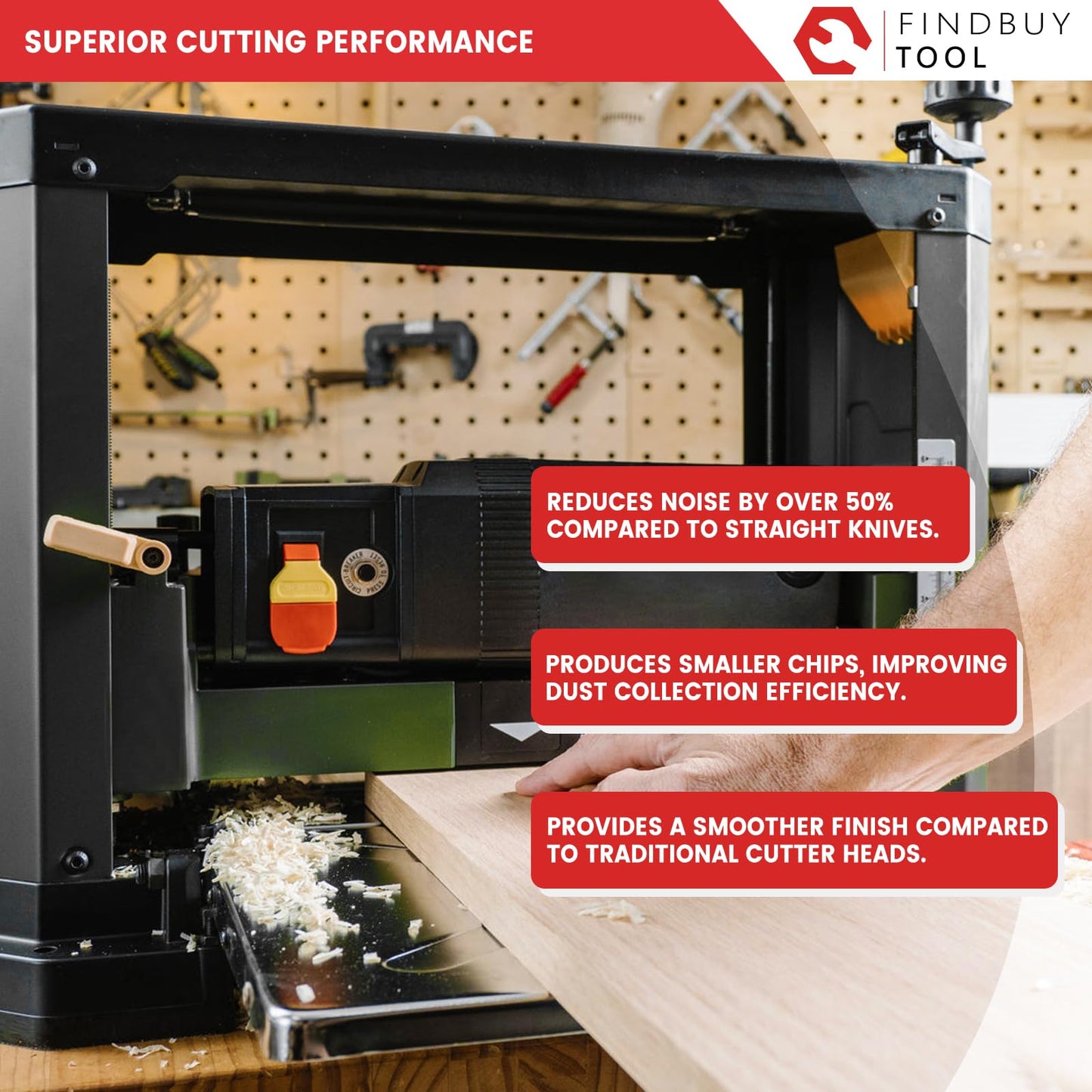 FINDBUYTOOL Helical Cutterhead for Delta 6" Jointer 37-190 37-195 37-196 37-275X 37-866X 52-858 52-866X with Carbide Inserts, Smooth Finish, Low Noise, Compatible with Woodworking Tools