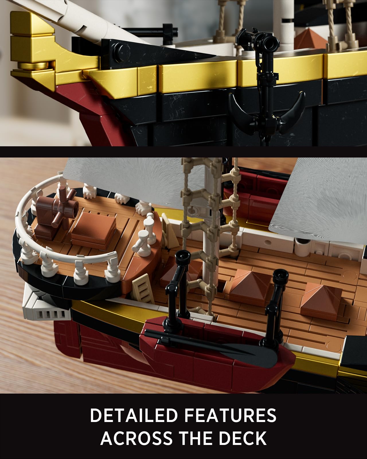 Nifeliz Great Western Ship Model Building Set, Steamship Model Kit for Adults, Collectible Boat Model for Display, Gift for Ship Enthusiasts (1948 PCS, NF10346)