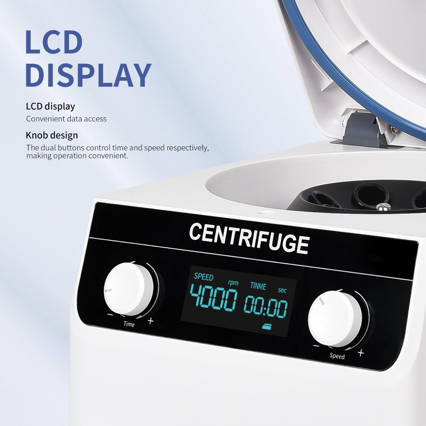 LACHOI Centrifuge Machine 8x10ml/15ml Lab Benchtop Centrifuge 500-4000RPM 1920×g RCF Timing 10s-99min99s LCD Digital Desktop Centrifuge for Laboratory/University/Industry/Environmental Protection