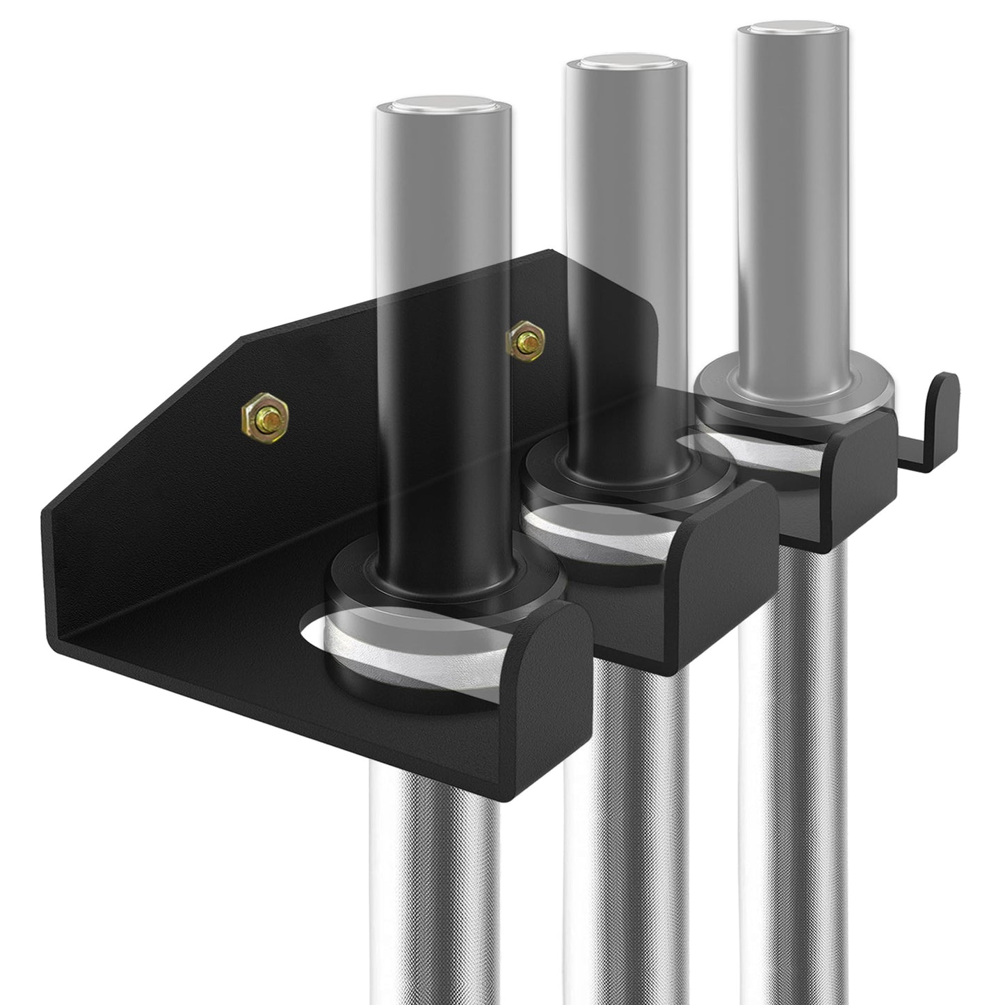 YZZHAJ Olympic Barbell Hanger Barbell Rack Garage Gym Bar Wall Rack,Wall Mount Barbell Storage Holder Olympic Bar Hanger, Holds Under 33mm Bar Size