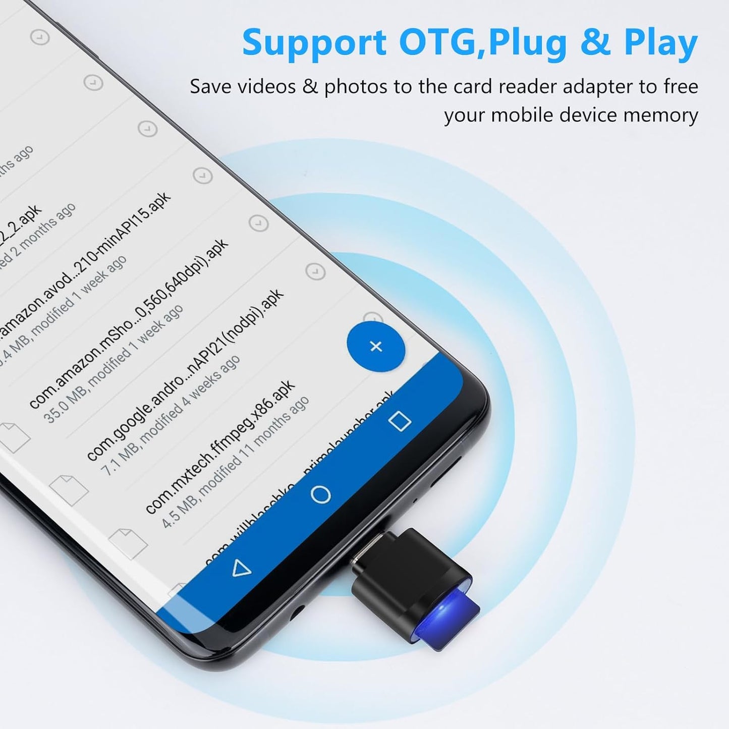 Seminer TF Card Reader, Micro SD Card Reader, Type C TF Memory Card Reader Adapter with USB C to USB Adapter Compatible