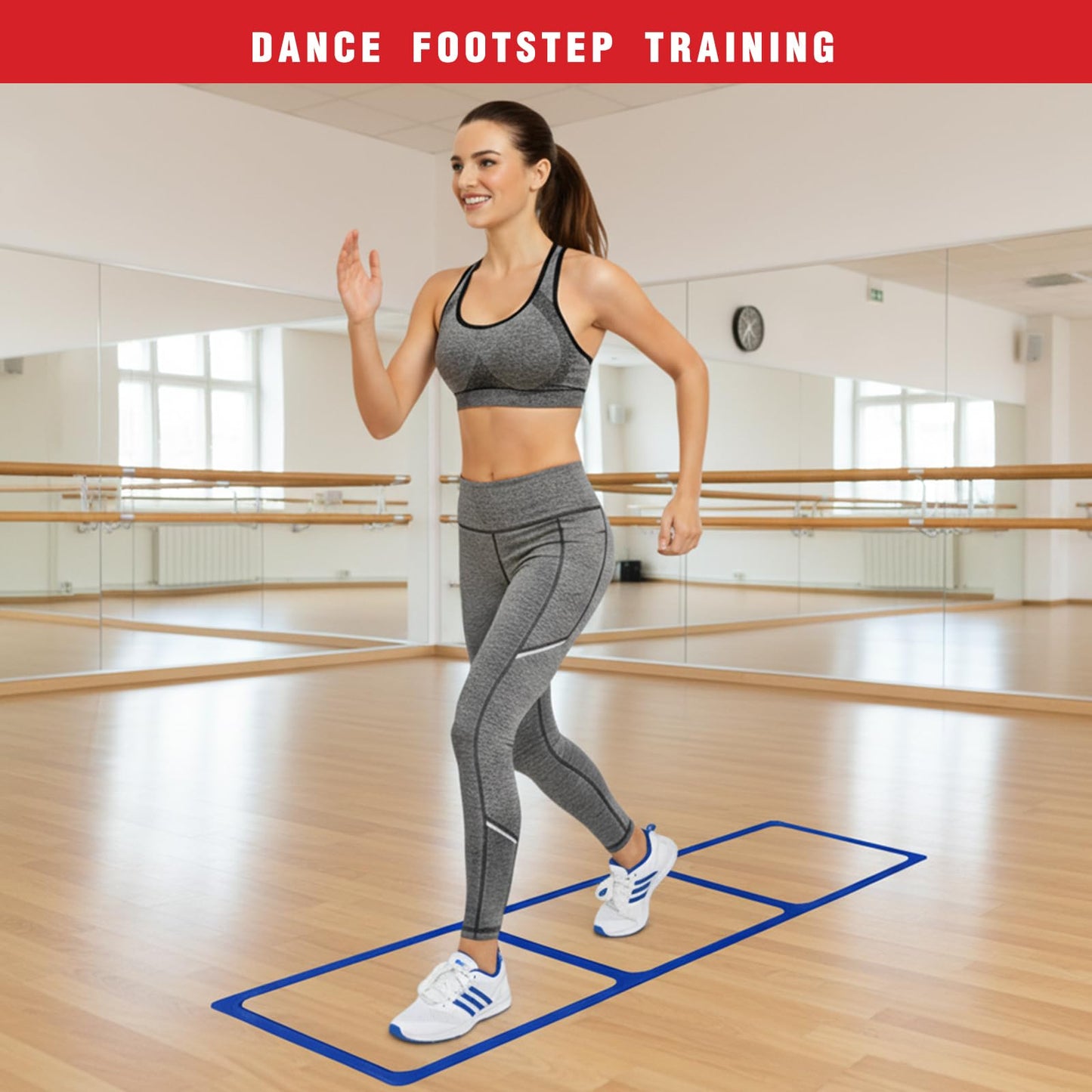 One-Piece Silicone Agile Ladder 1 PC Suitable for Sports & Fitness Step Training Soccer Footwork practice Street Dance Step Training Auxiliary Kit for Various Indoor and Outdoor Floor Areas (Red)
