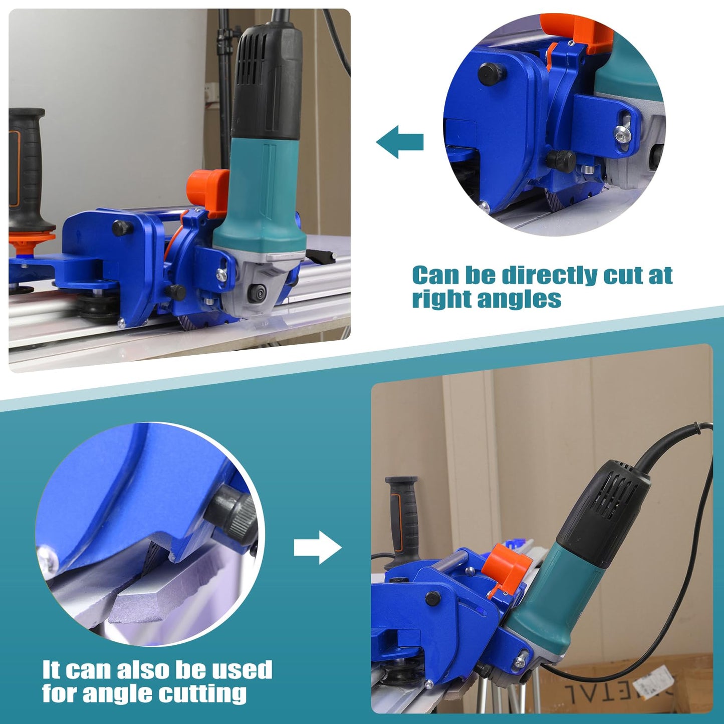 Electric Orbital Angle Grinder Tile Cutter for Large Ceramic Porcelain Tiles Up to 124 inches, Precise Ceramic Tile Cutting Tool(Angle grinder included)