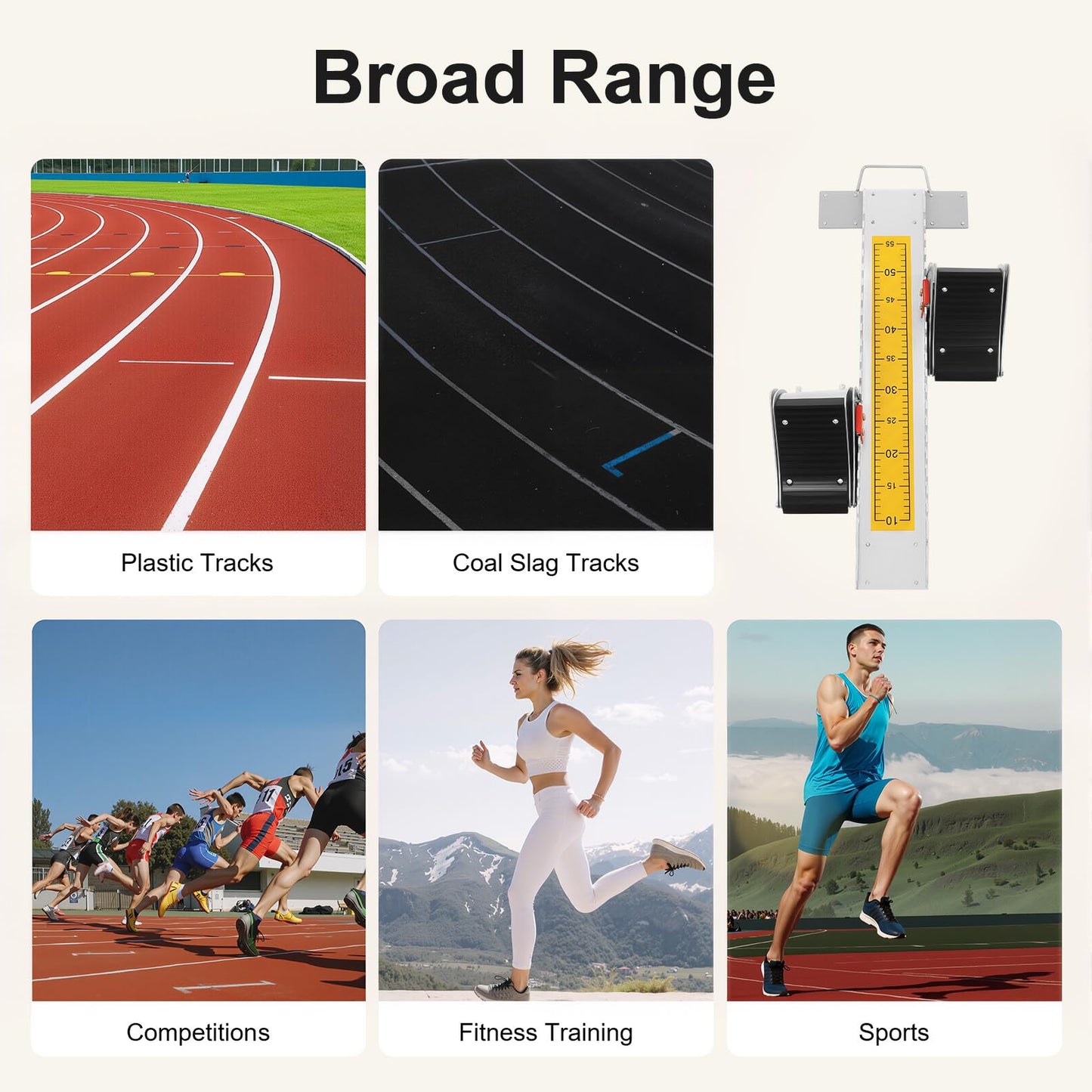 Unndysrt 6 Adjustable Angle Aluminum Starting Blocks, Athletics Starting Block Track and Field, Multi-Function Sprinter Pedals for Plastic Runway Cinder Track