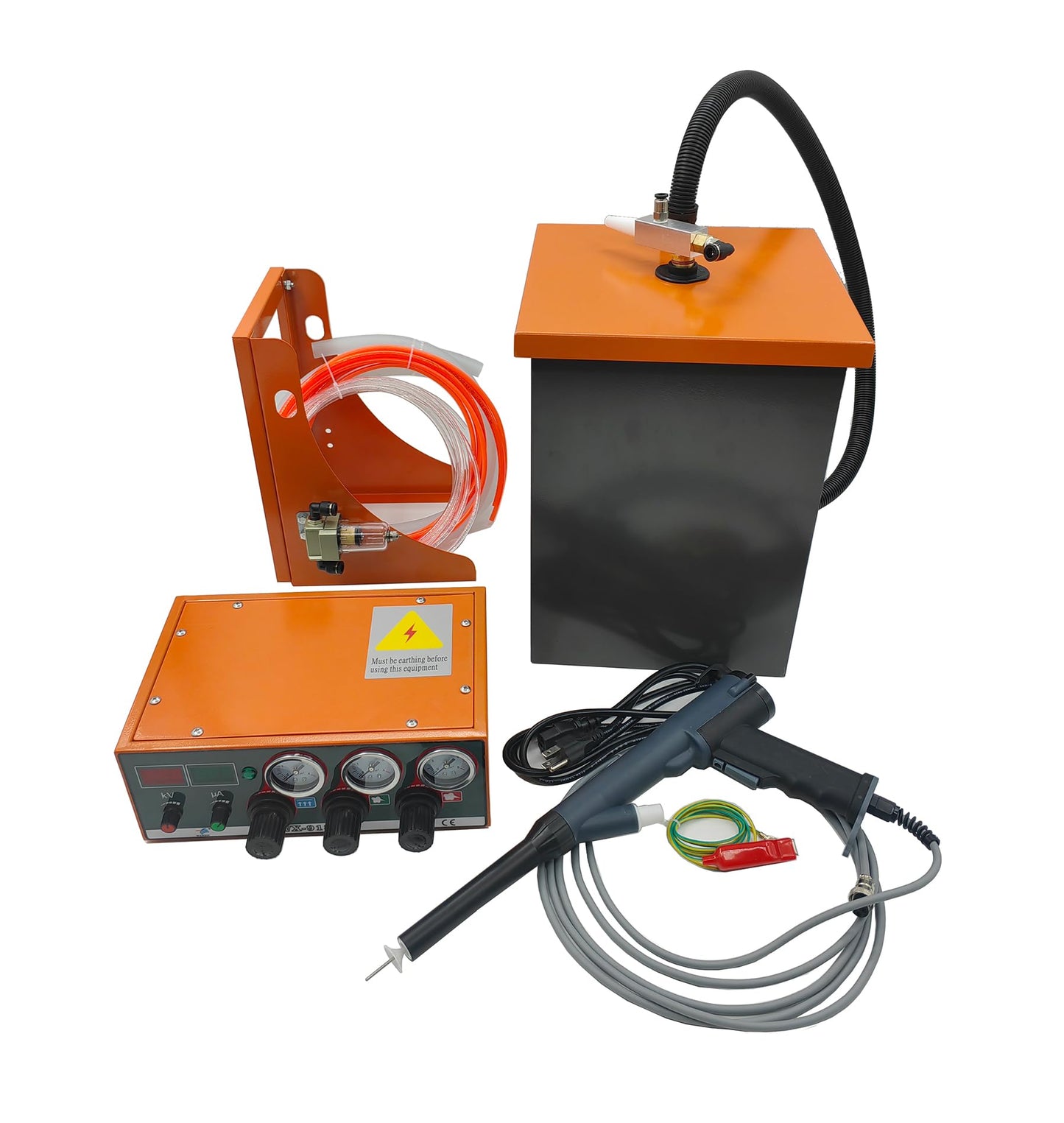 Powder Coating System with Spray Gun, 40W 17L Wall Mount, Electrostatic Powder Coating Machine, WX-918W