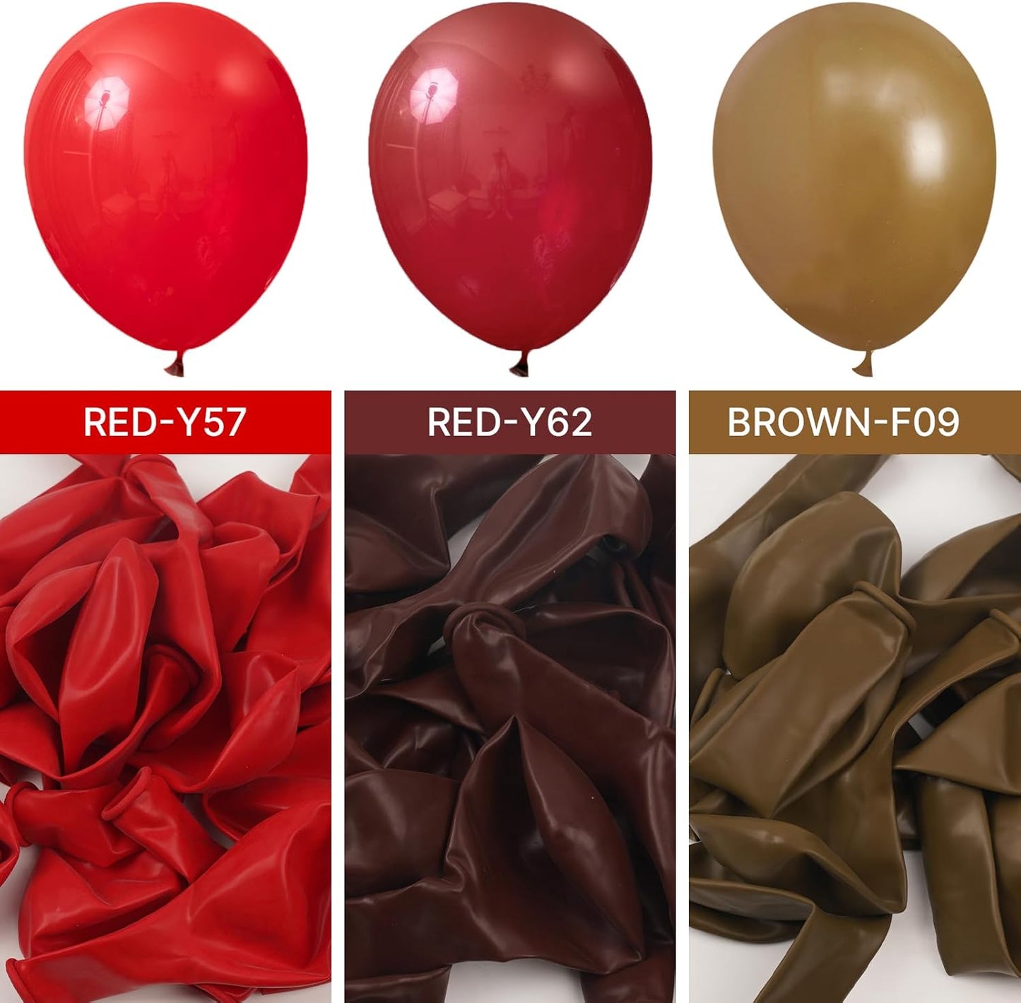 PartyWoo Burgundy Balloons - 100 Pcs in Various Sizes for Birthday & Graduation Decor | Dark Chestnut Red