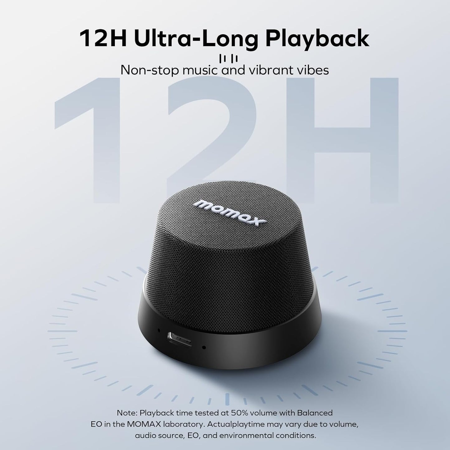 MOMAX IPX6 12H Magnetic Portable Bluetooth Speaker, Waterproof Mini Shower Speaker, Enhanced Bass, Playtime, TWS