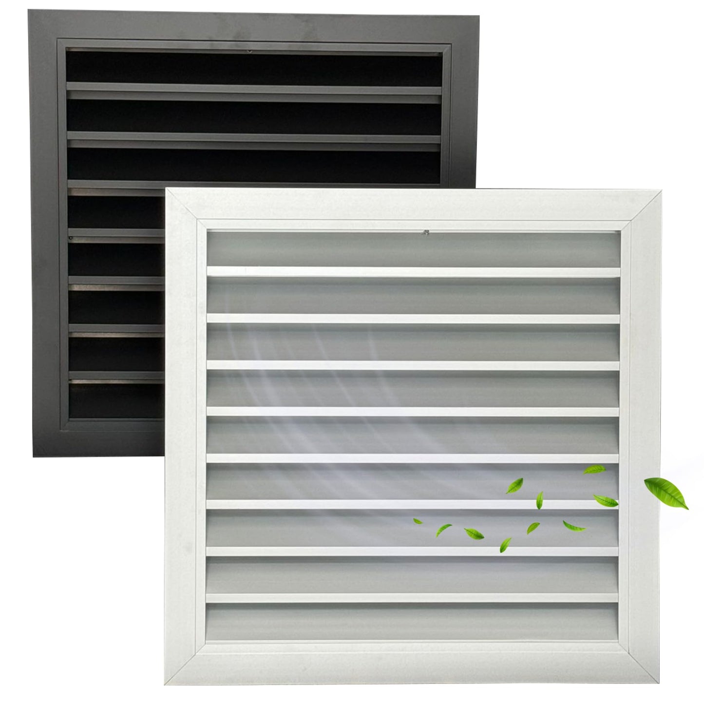 Byson 24" x 24" Aluminum Gable Vent - MaxShield Series Anodized Louvered Vent - Weatherproof Louver Air Vent Grille with Steel Mesh - HVAC, Attic, Container and Shed Vent