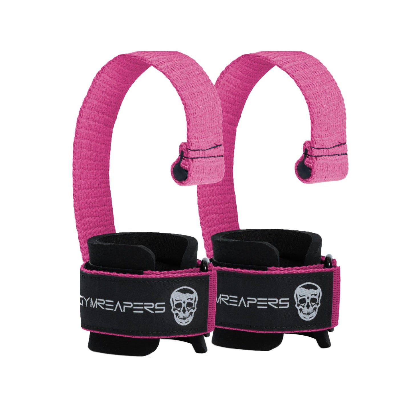 Gymreapers Weight Lifting Straps With Dowel - Wrist Straps for Weightlifting - Workout Deadlift Wrist Weights - Reinforced Stitching & Padded Fit Gym Accessories for Strength & Gym Hand Grip (Pink)