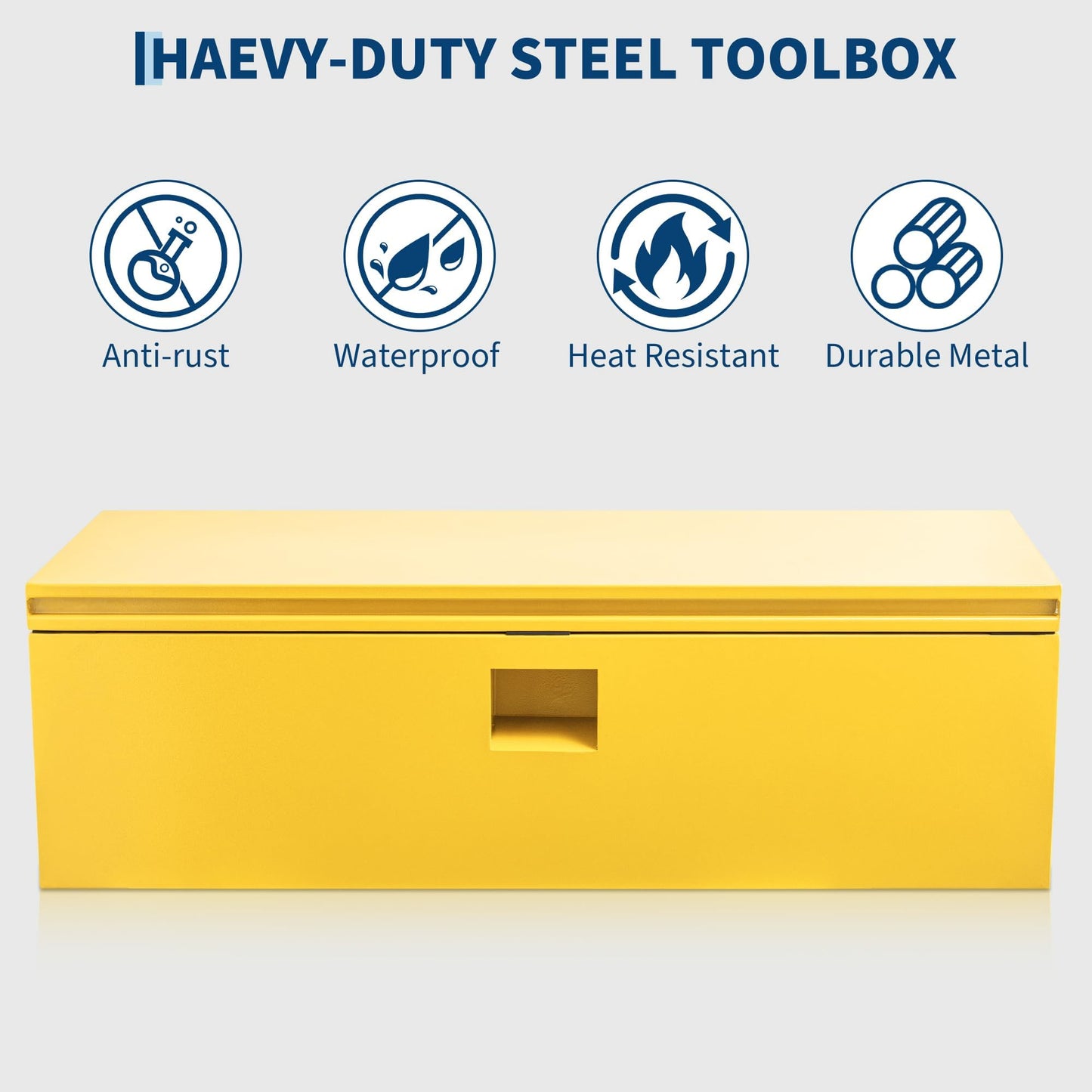 EliteEdge Heavy Duty Steel Truck Bed Tool Box with Dual Lids, Weatherproof Lockable Storage, Fits Pickup, Trailer & RV, Universal Mount, Secure Truck Tool Boxes for Bed of Truck