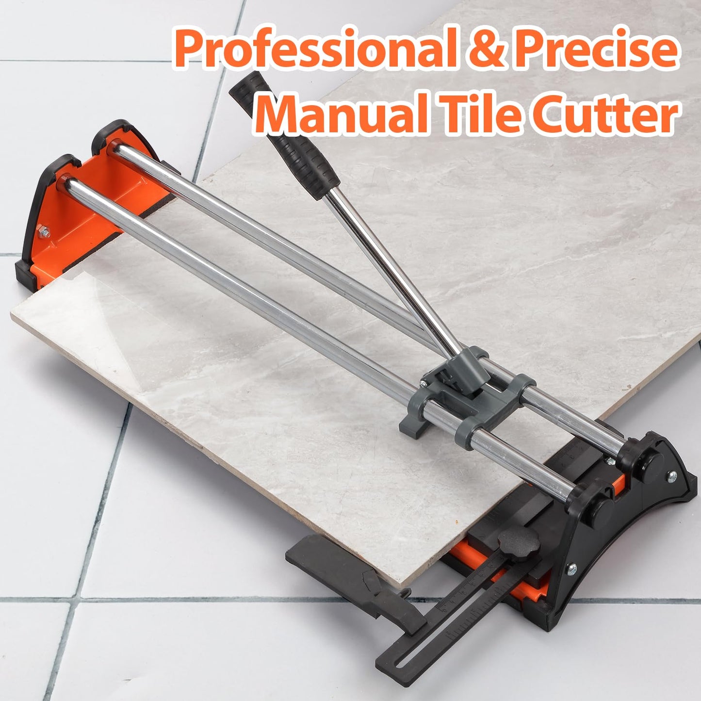 Manual Tile Cutter, 25 Inch Professional Ceramic Tile Cutter with Durable & Sharp Tungsten Carbide Cutting Wheel, Tile Cutter Tools for Cutting Porcelain Floor with Anti-slip Handle & Feet