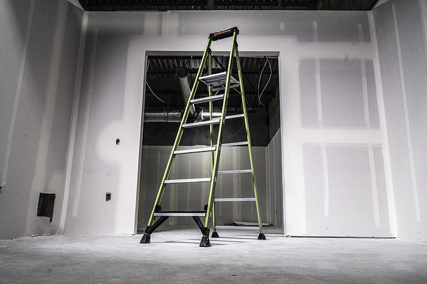 Little Giant Ladders, MightyLite 2.0, 8' Stepladder with Ground Cue, Fiberglass, Type IAA, 375 lbs Weight Rating, (15408-001), Green