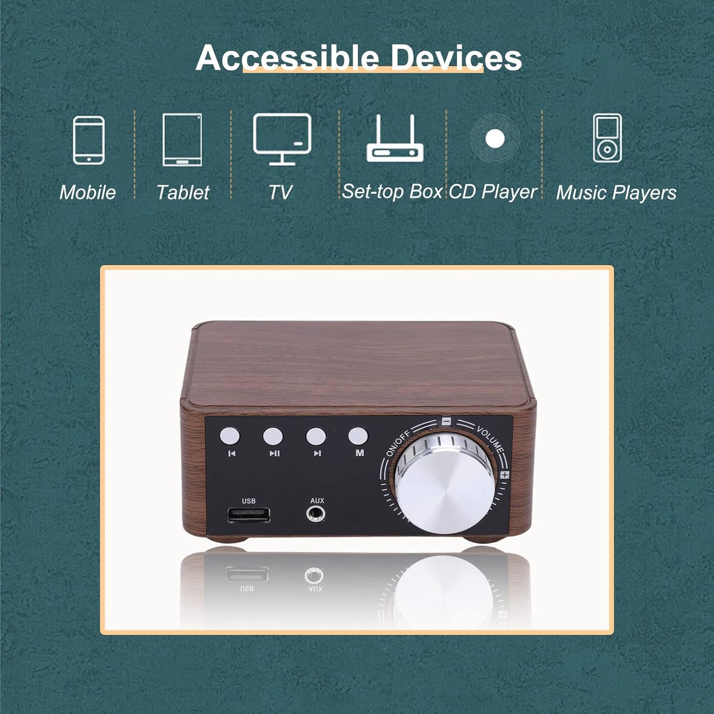 50W TPA3116 Audio Amplifier, USB Digital Bluetooth Amplifier Chip HiFi Stereo AMP Small Memory Card Player Audio