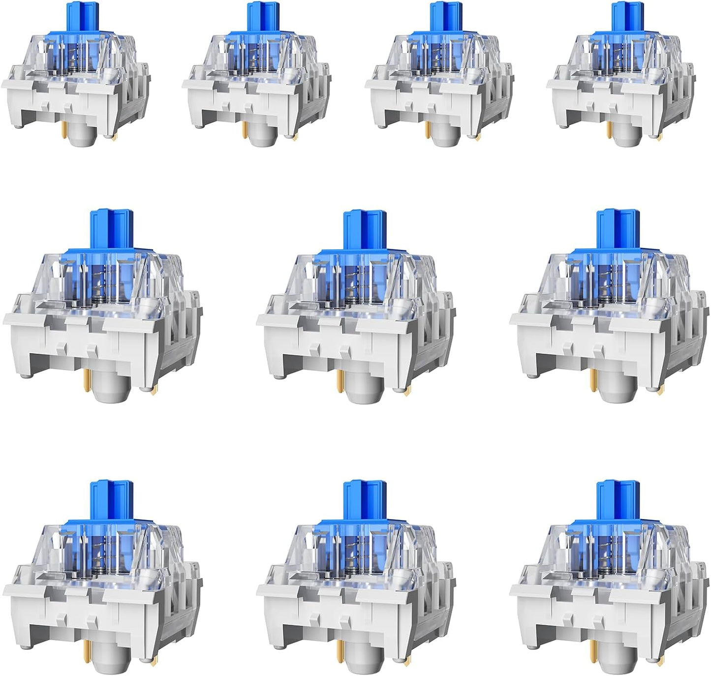 10 3 50gf 3D ZhouWang PCS Blue Switch Pin Pre-Lubricated,Dustproof Clicky Switch,Suitable for clickers for PrintsMX