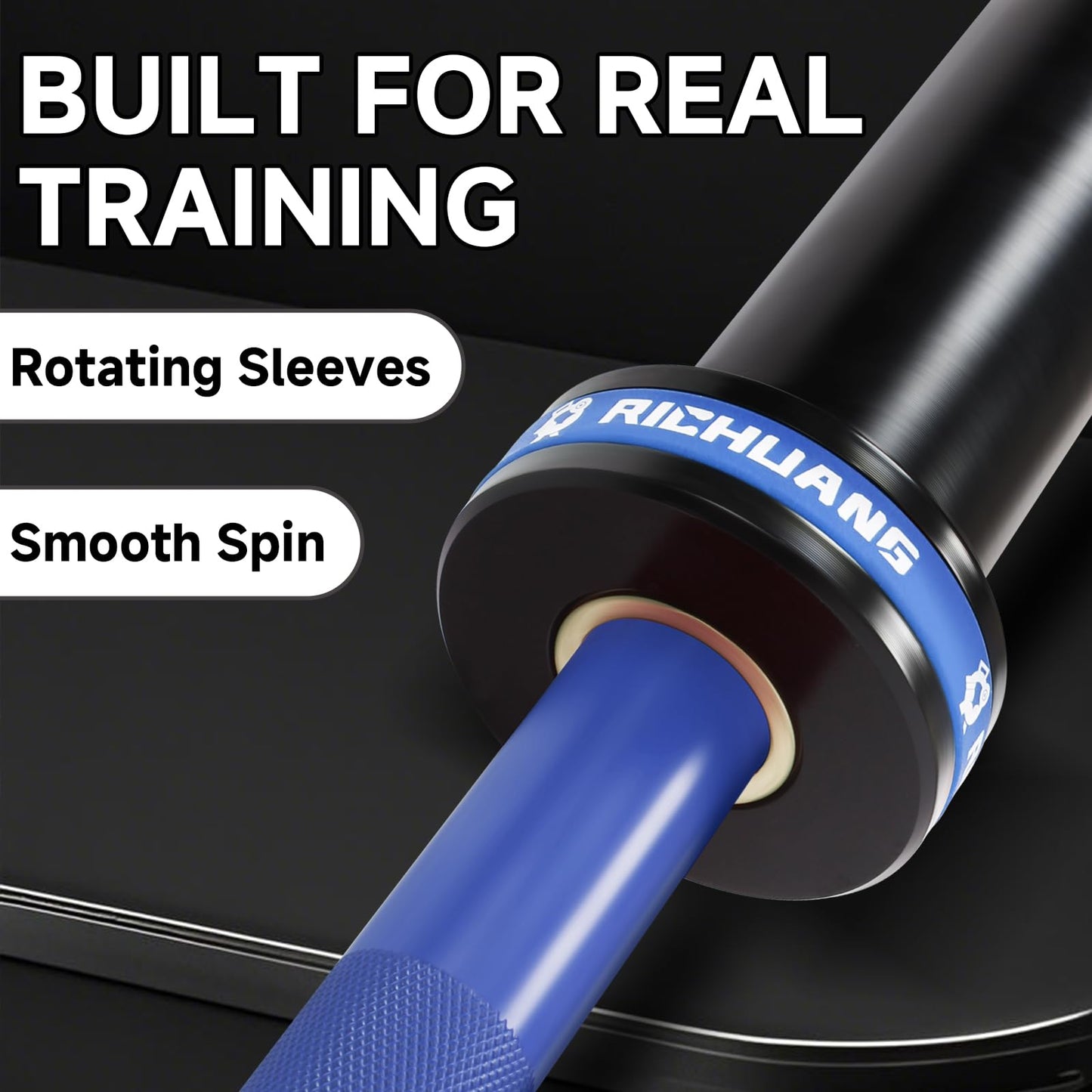 Olympic Barbell 4FT 22LB – 2" Weightlifting Bar for Home Gym Fitness, Squats, Deadlifts, Hip Thrusts, Bench Press, Strength Training – 400LB Capacity – Blue