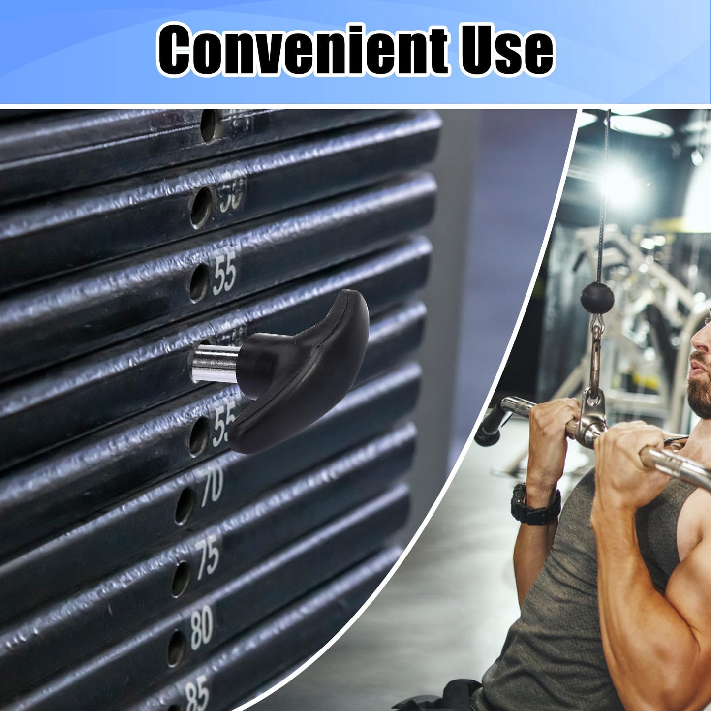 3pcs Weight Stack Pin, Gym Pins for Weight Stack,Weight Lifting Pins for Universal Home Commercial Gym Strength Training Equipment Machine Pin Insert Accessories（3/8 " Diameter / 6 " Locking Space）