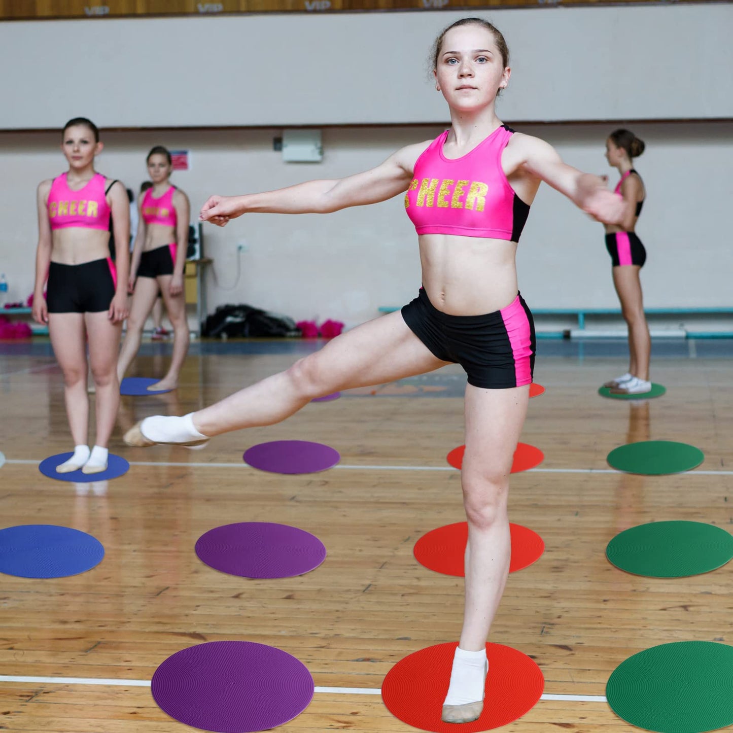 Vinsot 60 9 Inch Poly Vinyl Spot Markers TPE Floor Spot Dots Non Slip Flat Field Cones Poly Dots Agility Markers for Gym Floor Exercise Dance Speed Agility Training